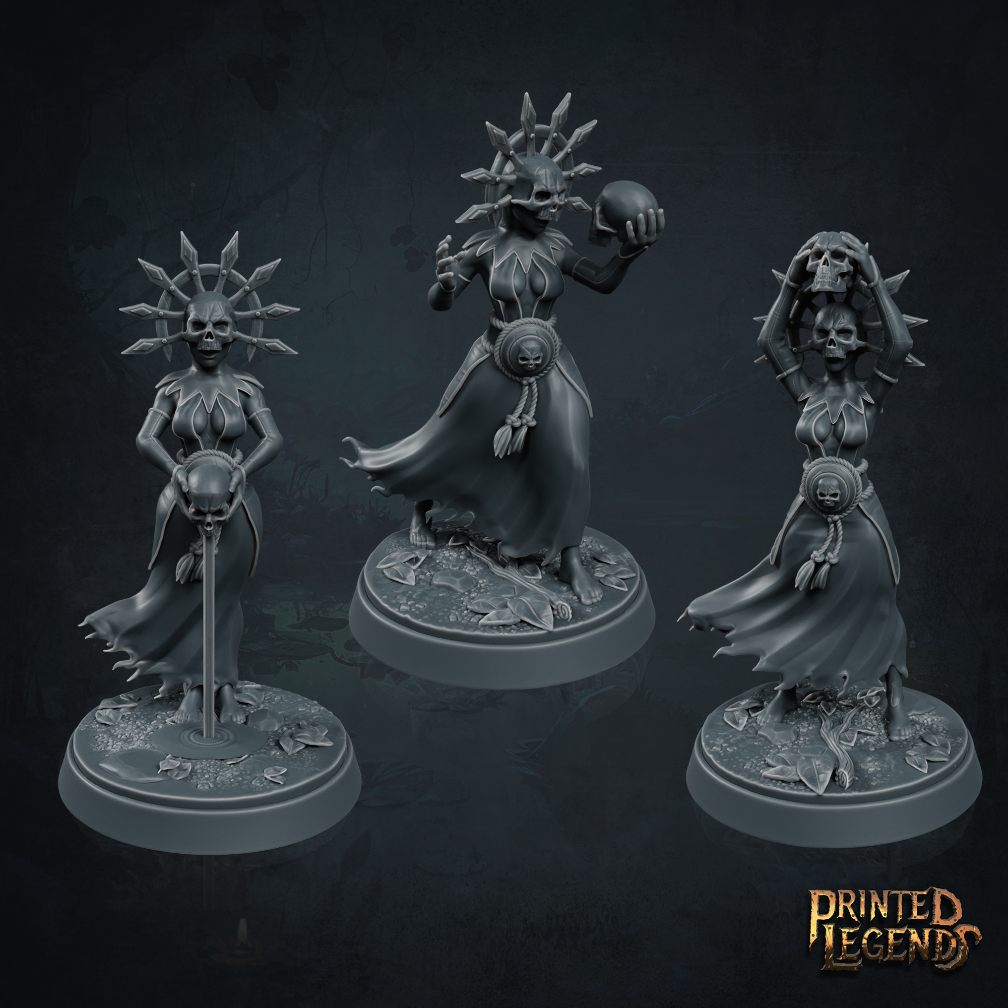 Cultist Witches x3 (25mm Bases) by Print Legends Studio, is a proxy for Heretic Chorister, in Heretic Legion.