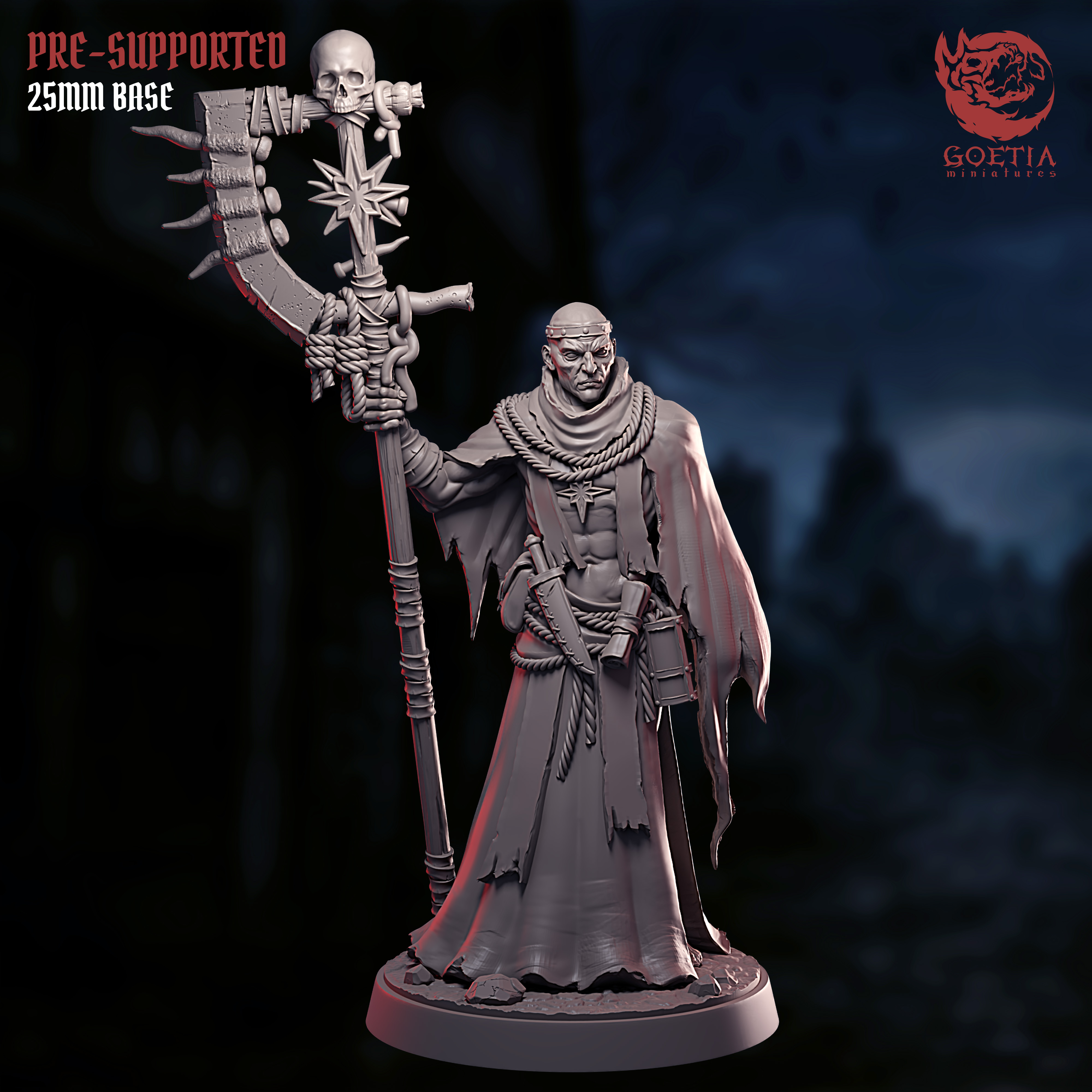 Brother Recruiter | Entrail Weavers by Goetia Miniatures, is a proxy for Heretic Priest, in Heretic Legion.