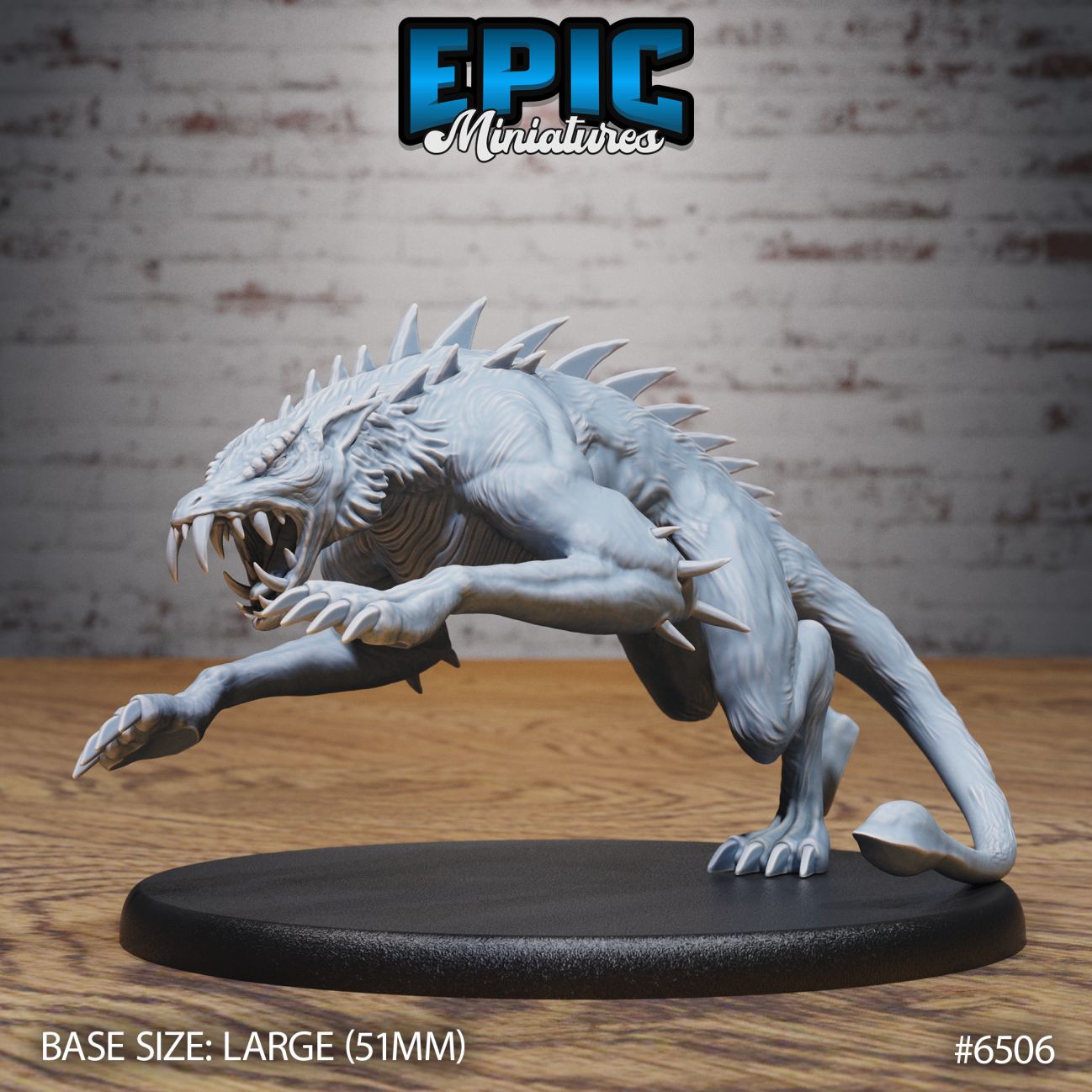 Guulvorg Attack / Giant Reptile Monster / Goblinoid Lizard Creature / Magical Serpent / Goblin Siege Beast / Cave Encounter by Epic-Miniatures, is a proxy for Hound of the Black Grail, Trench Dog (hell Hound), in Court of the Seven Headed Serpent, Cult of the Black Grail.