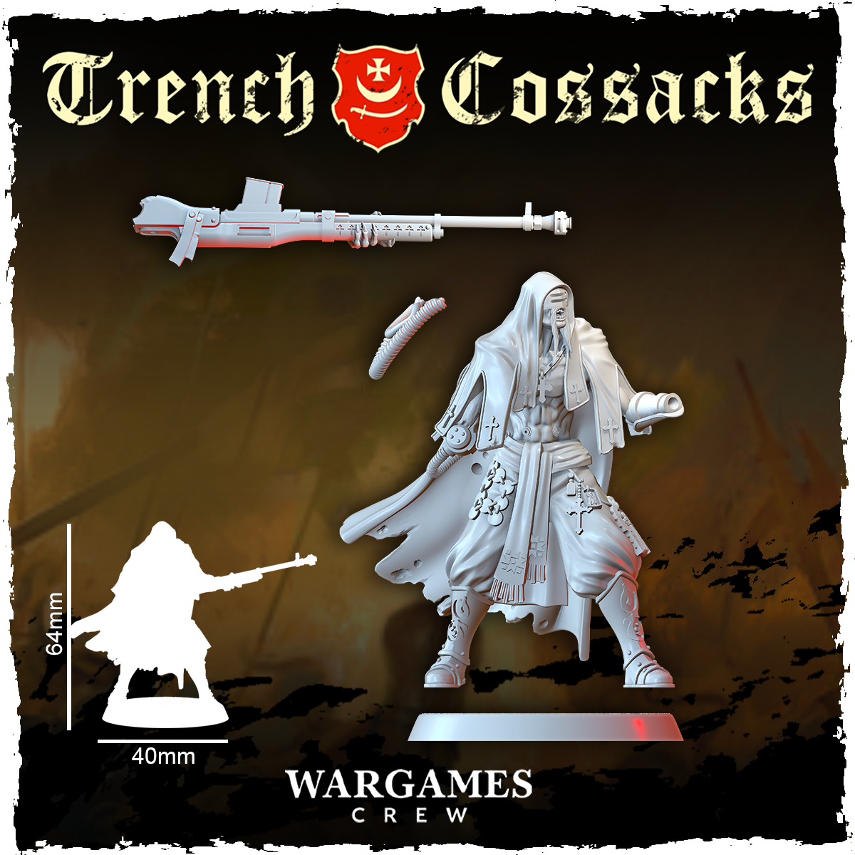 COSSACK COMMUNICATOR by WargamesCrew, is a proxy for Communicant Anti-Tank Hunter, in Trench Pilgrims.