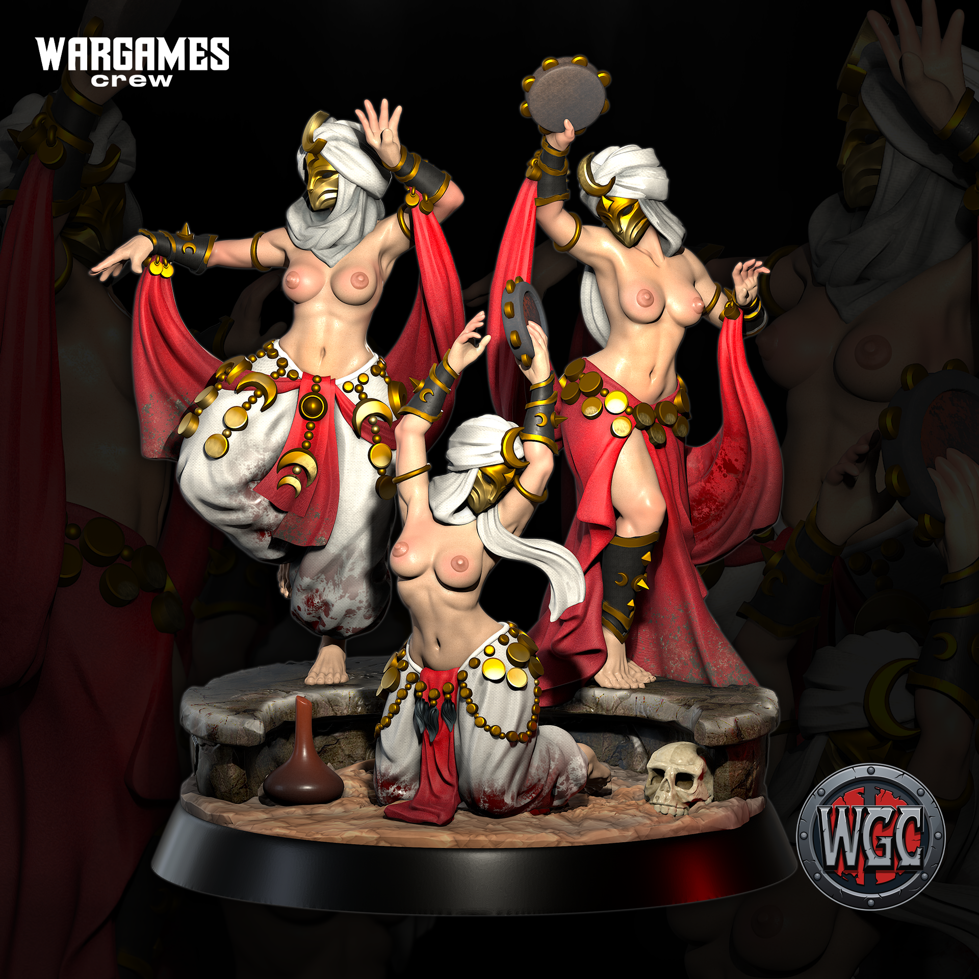 NSFW Daughters of the Veil. Murideen Acolyte Only Nuns Models of the month by WargamesCrew, is a proxy for Dervish, in Iron Sultanate.