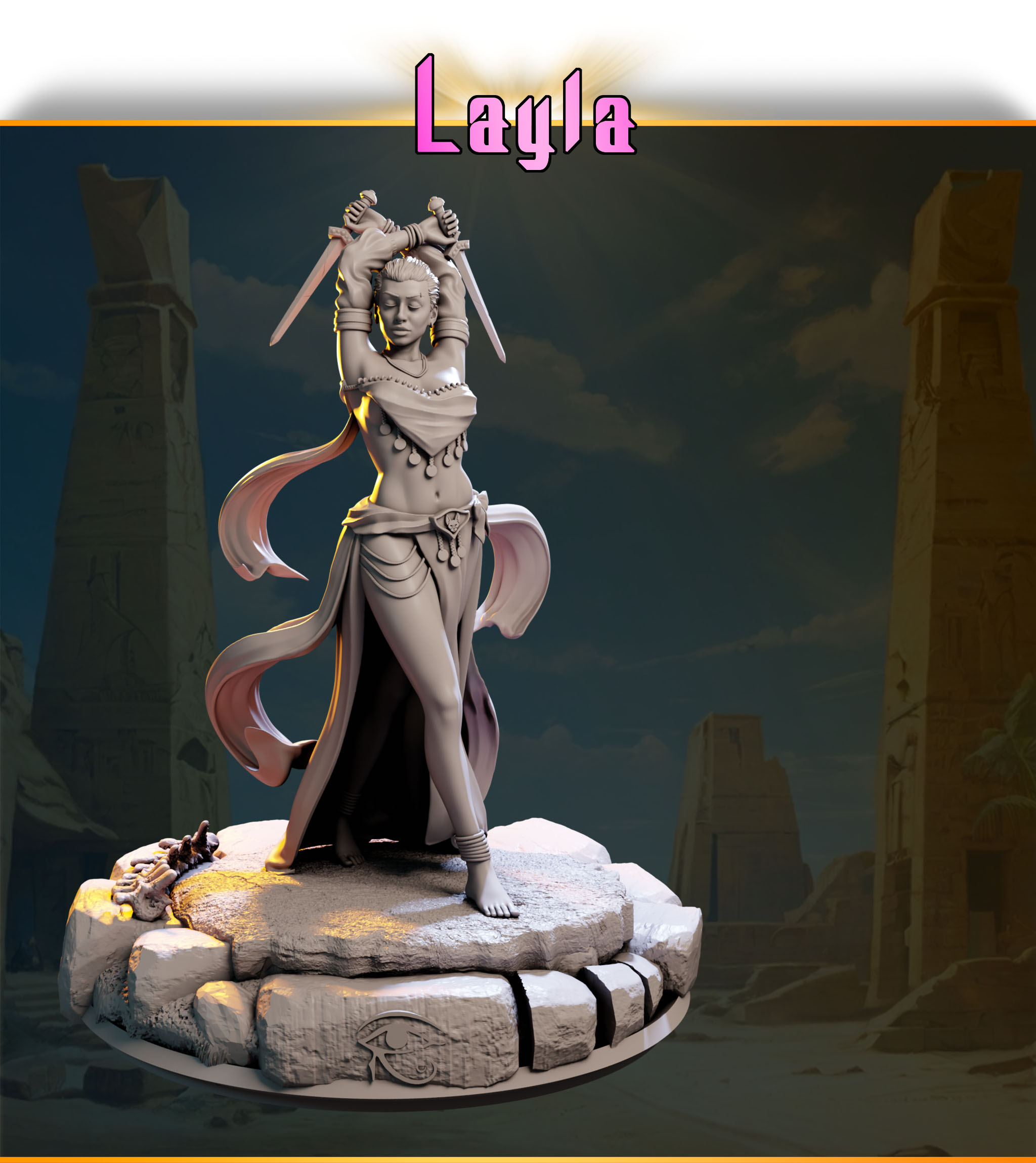 Layla from Ladies of the Desert by Black Bird Miniatures, is a proxy for Assassin Acolyte, Master Assasin, Sultanate Assasin, in Iron Sultanate.