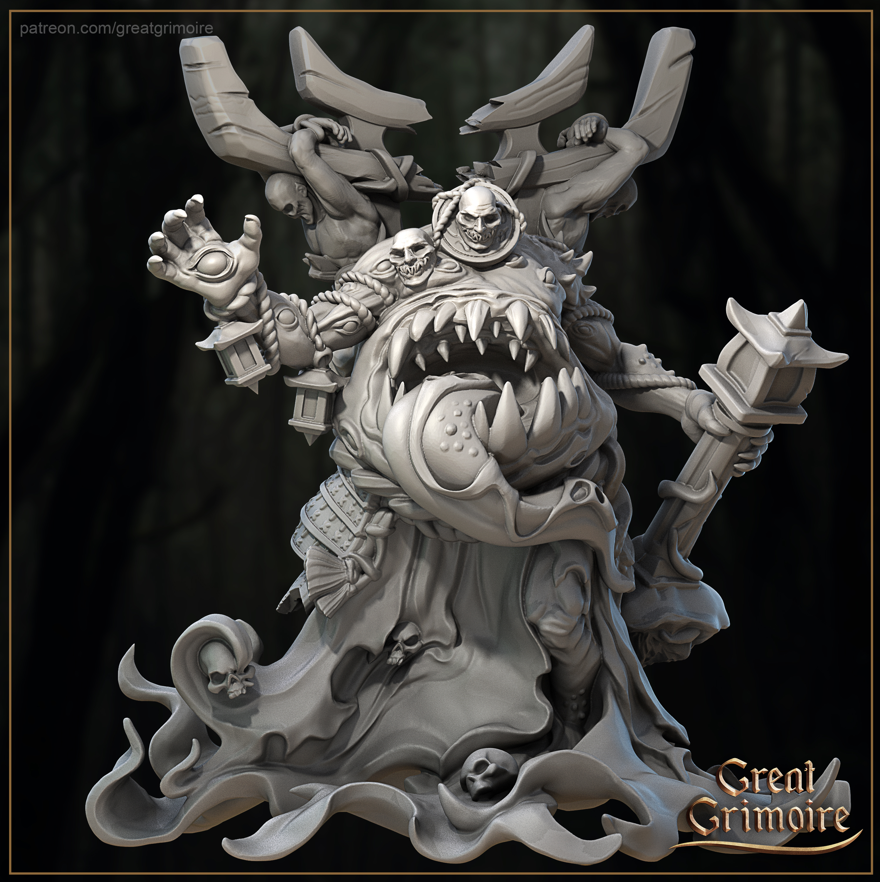 Shrine Keeper by Great Grimoire, is a proxy for Sin Eater, in Court of the Seven Headed Serpent, Cult of the Black Grail, Heretic Legion.