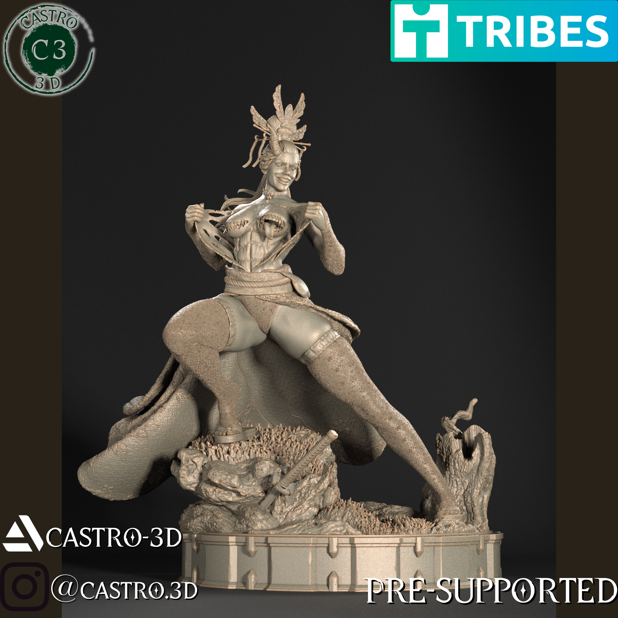 Akahana Female Yokai - Japanese miniature collecton