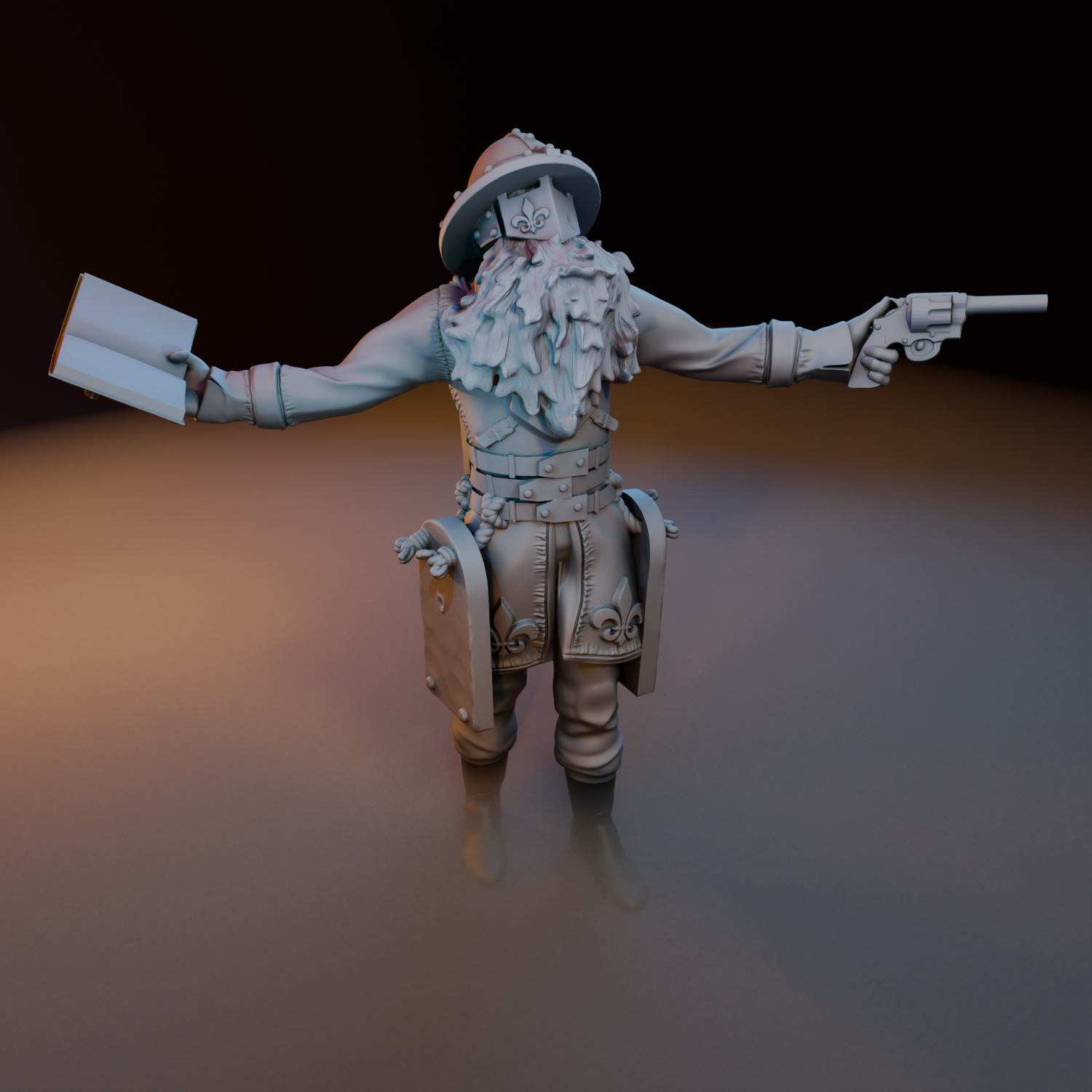 Brotherhood of Golden Lily vol.1 | Brotherhood Chaplain by 42studio, is a proxy for Trench Cleric, in The Principality of New Antioch.