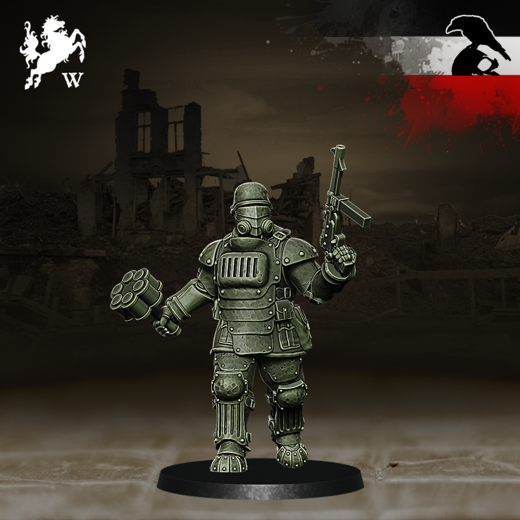 Germans - Combat Engineer by Westfalia Miniatures, is a proxy for Combat Engineer, in The Principality of New Antioch.