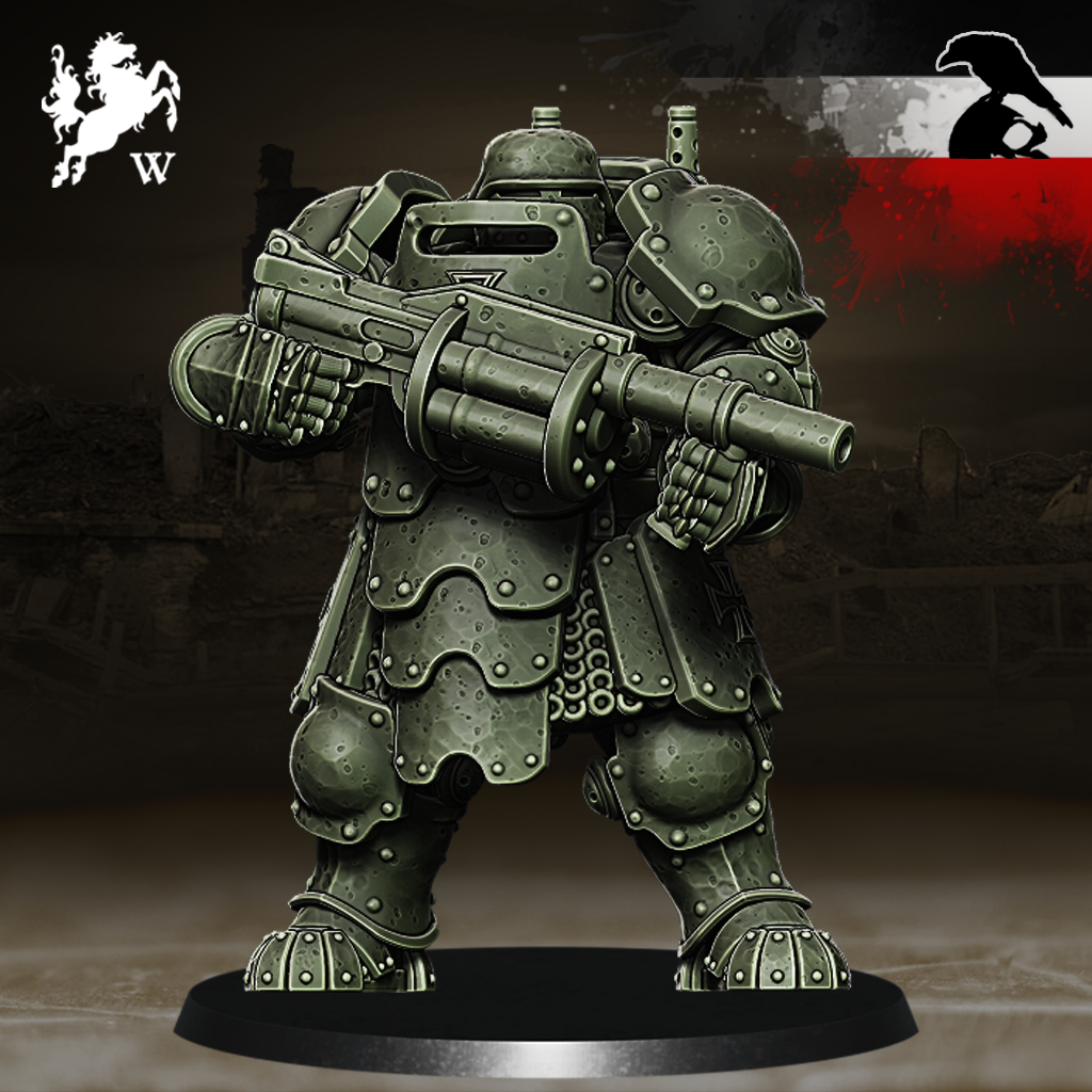Germans - Heavy Infantry with Grenade Launcher by Westfalia Miniatures, is a proxy for Mechanised Heavy Infantry, in The Principality of New Antioch.
