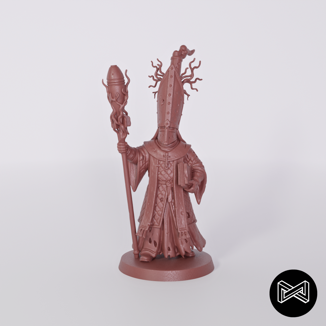 Pontiff Morvane by FaberCast, is a proxy for Trench Cleric, in The Principality of New Antioch.