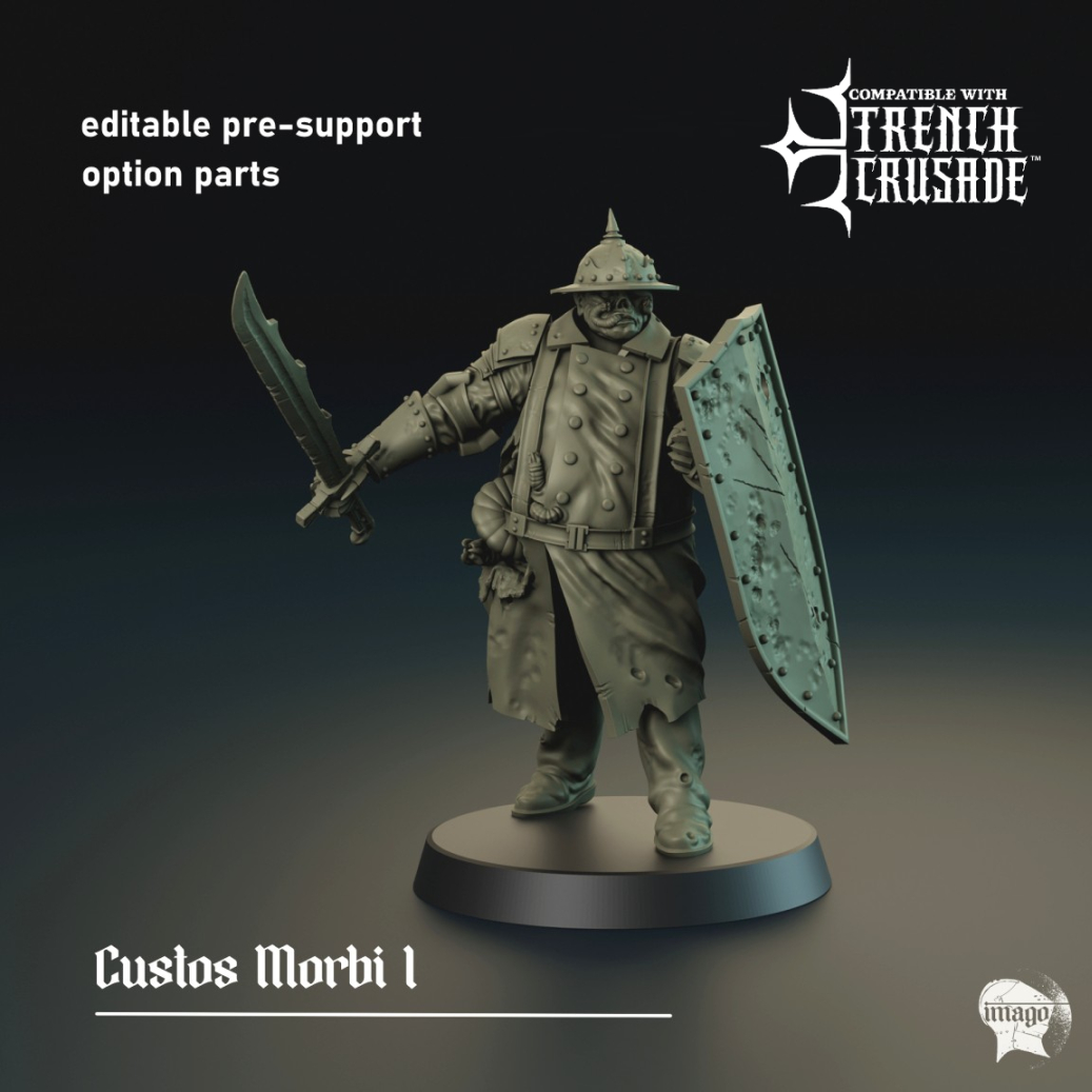 Modular Custos Morbi 1 (pre-supported) by Imago Miniatures, is a proxy for Corpse Guard, in Cult of the Black Grail.