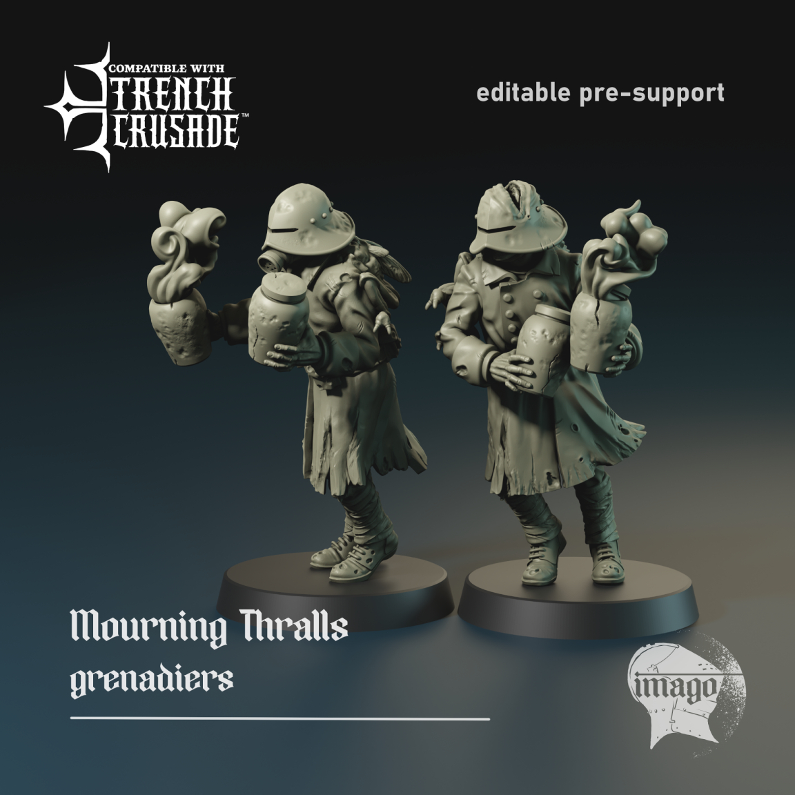 Mourning Thralls grenadiers by Imago Miniatures, is a proxy for Bereaved, in Cult of the Black Grail.