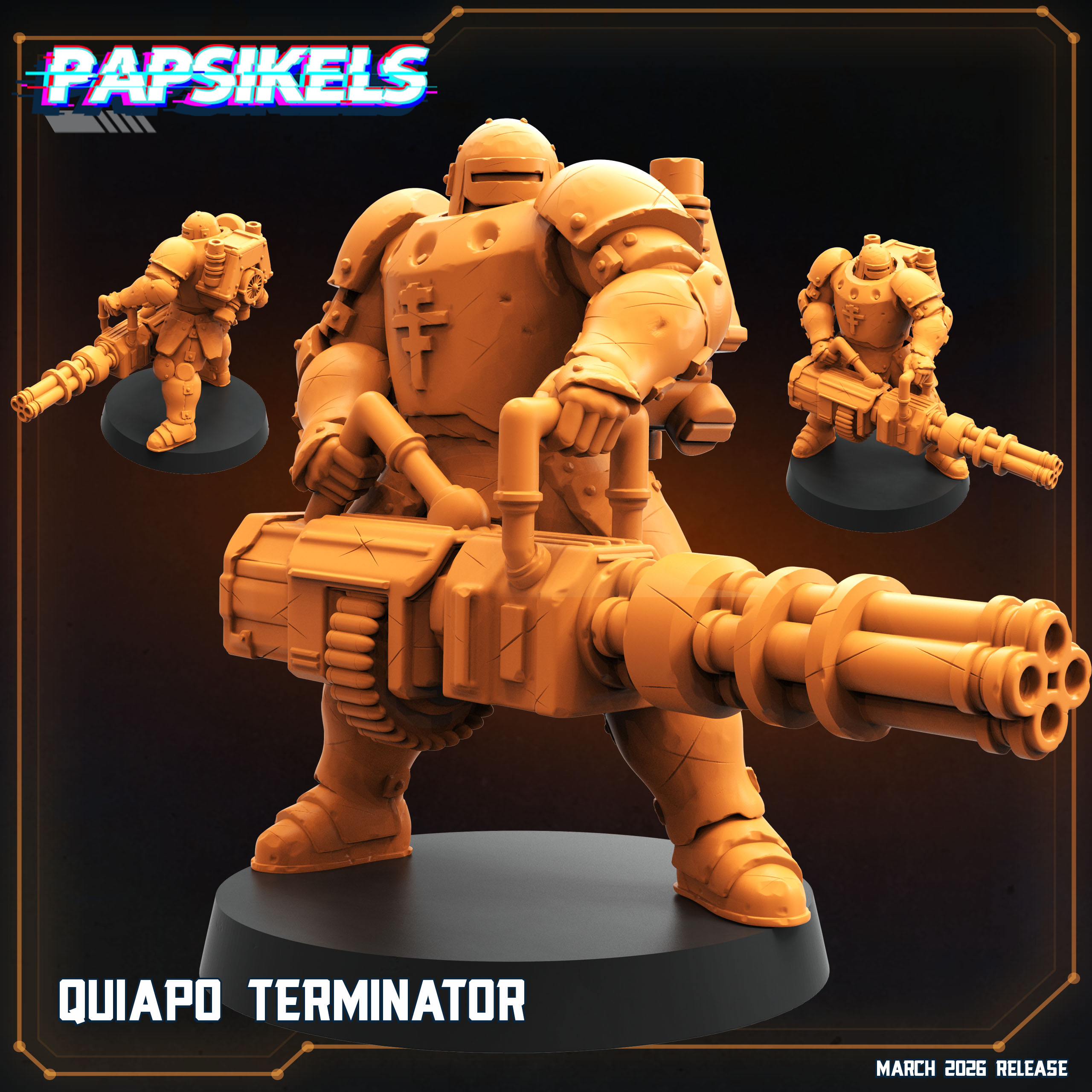 QUIAPO TERMINATOR by PAPSIKELS MINIATURES, is a proxy for Mechanised Heavy Infantry, in The Principality of New Antioch.