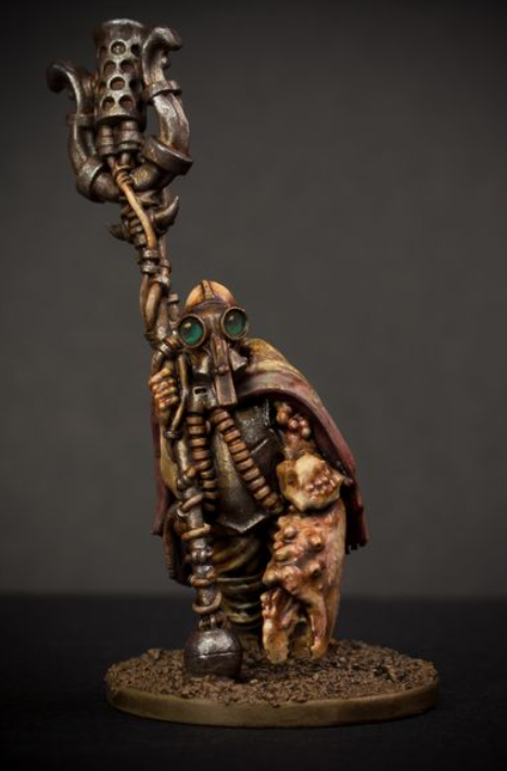 Gas Priest by Knucklebones Miniatures, is a proxy for Heretic Priest, in Heretic Legion.