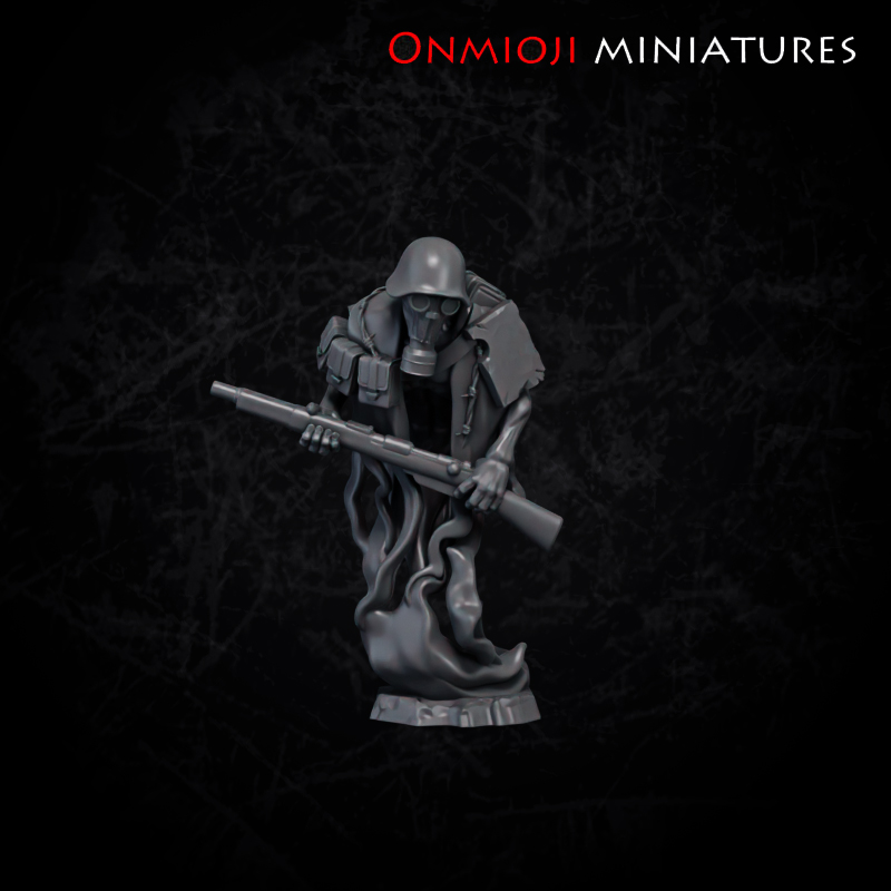 Undead soldier - 6 by Onmioji Miniatures, is a proxy for Heretic Trooper, in Heretic Legion.