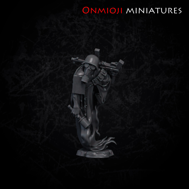 Undead soldier - 4 by Onmioji Miniatures, is a proxy for Heretic Trooper, in Heretic Legion.