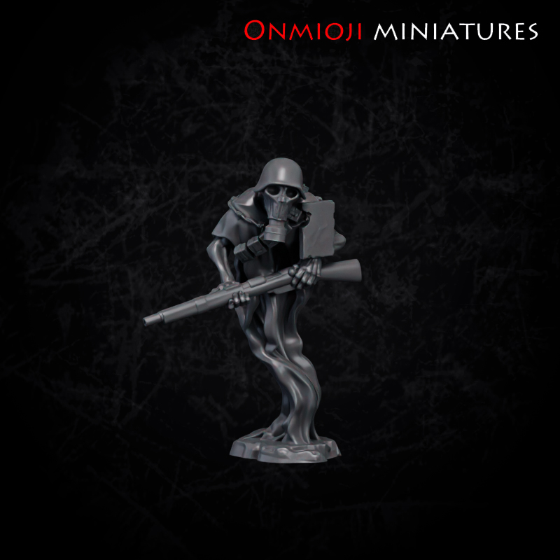 Undead soldier - 3 by Onmioji Miniatures, is a proxy for Heretic Trooper, in Heretic Legion.