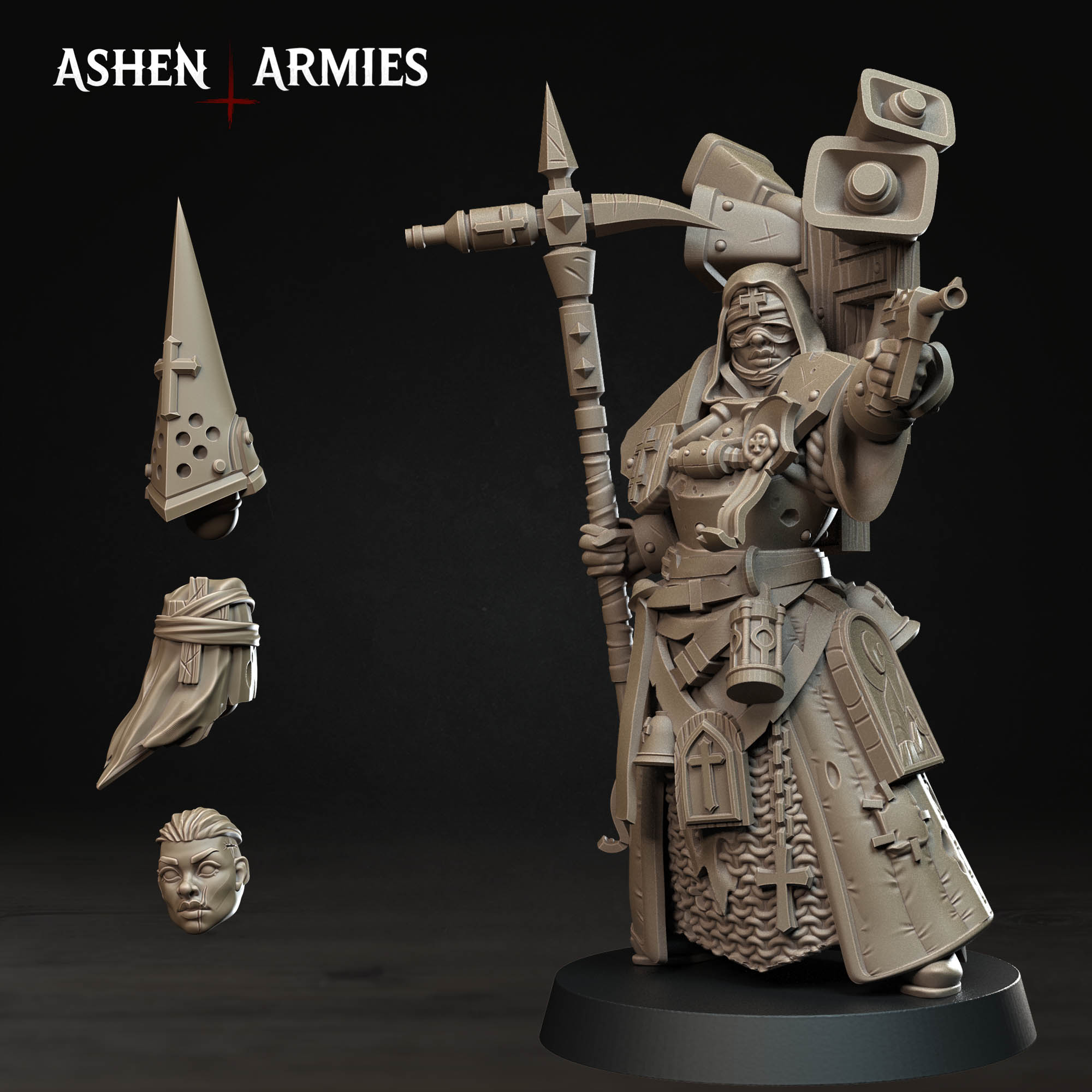 Bleeding Procession - War Prophet (4 Versions) (Modular Kit) by Ashen Armies, is a proxy for War Prophet, in Trench Pilgrims.