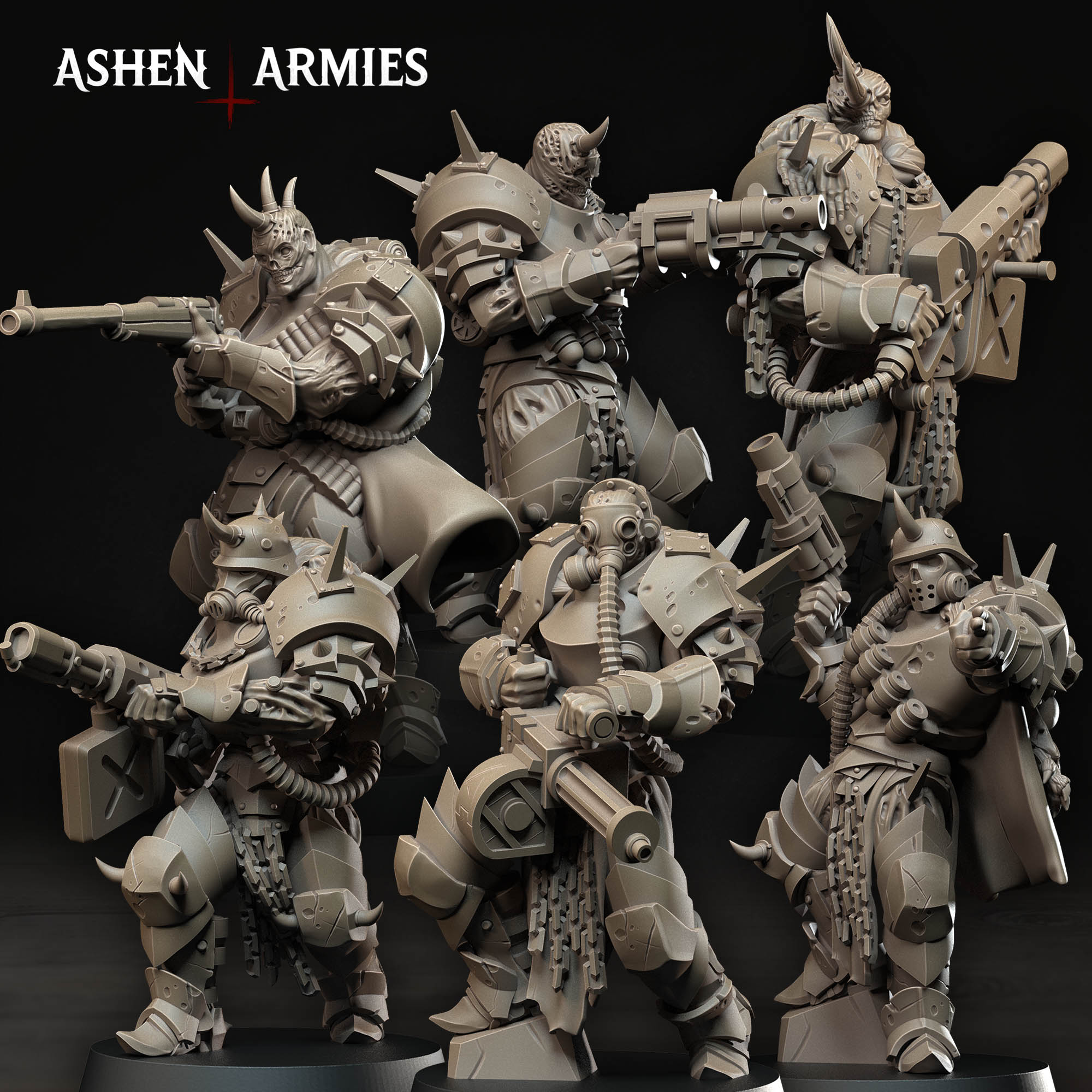 Hellbound Apostasy - Anointed Heavy Infantry (6 Models) (12 Vers.) by Ashen Armies, is a proxy for Anointed Heavy Infantry, in Heretic Legion.
