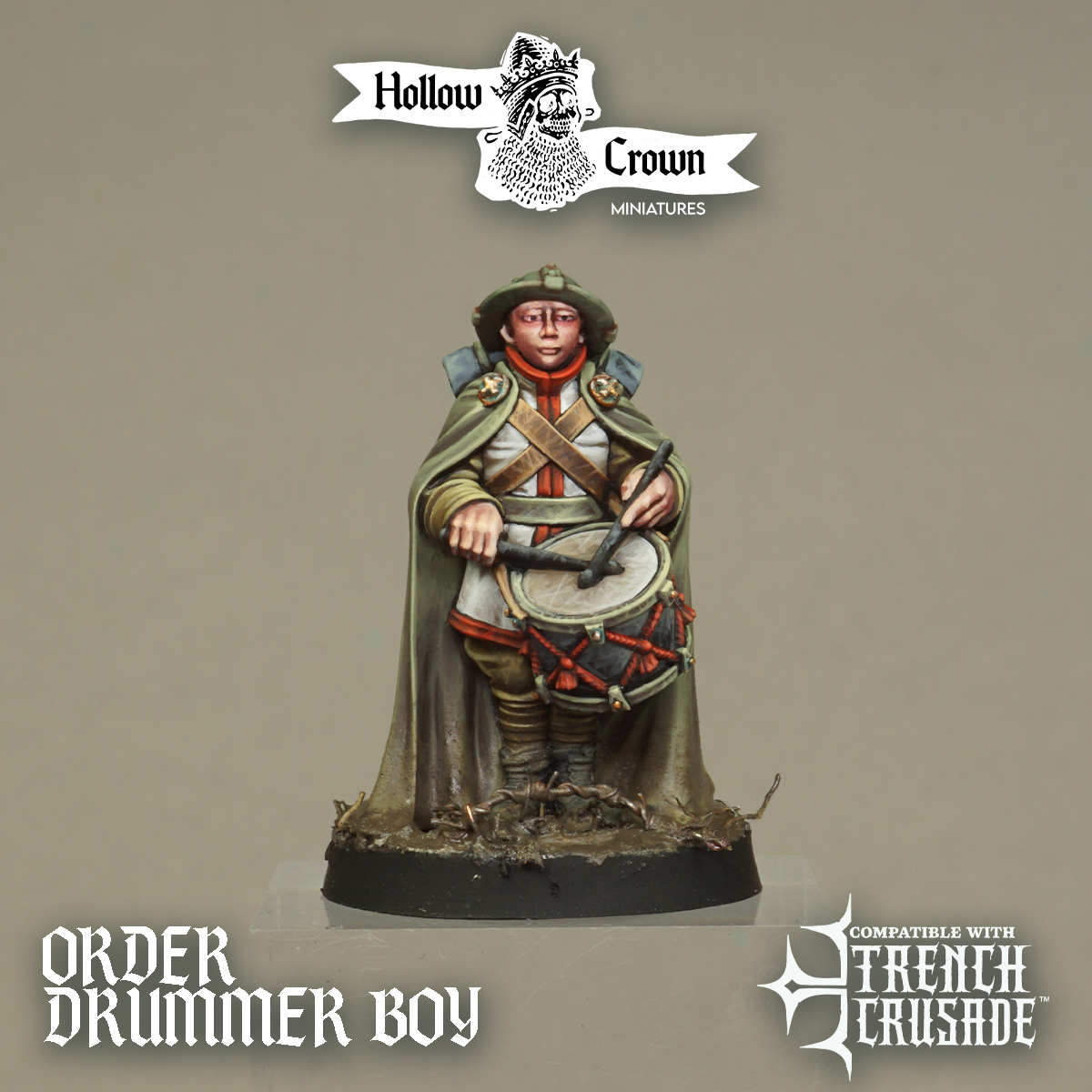 Cruciform Order of St George Drummer Boy by Hollow Crown Miniatures, is a proxy for Yeoman, in The Principality of New Antioch.