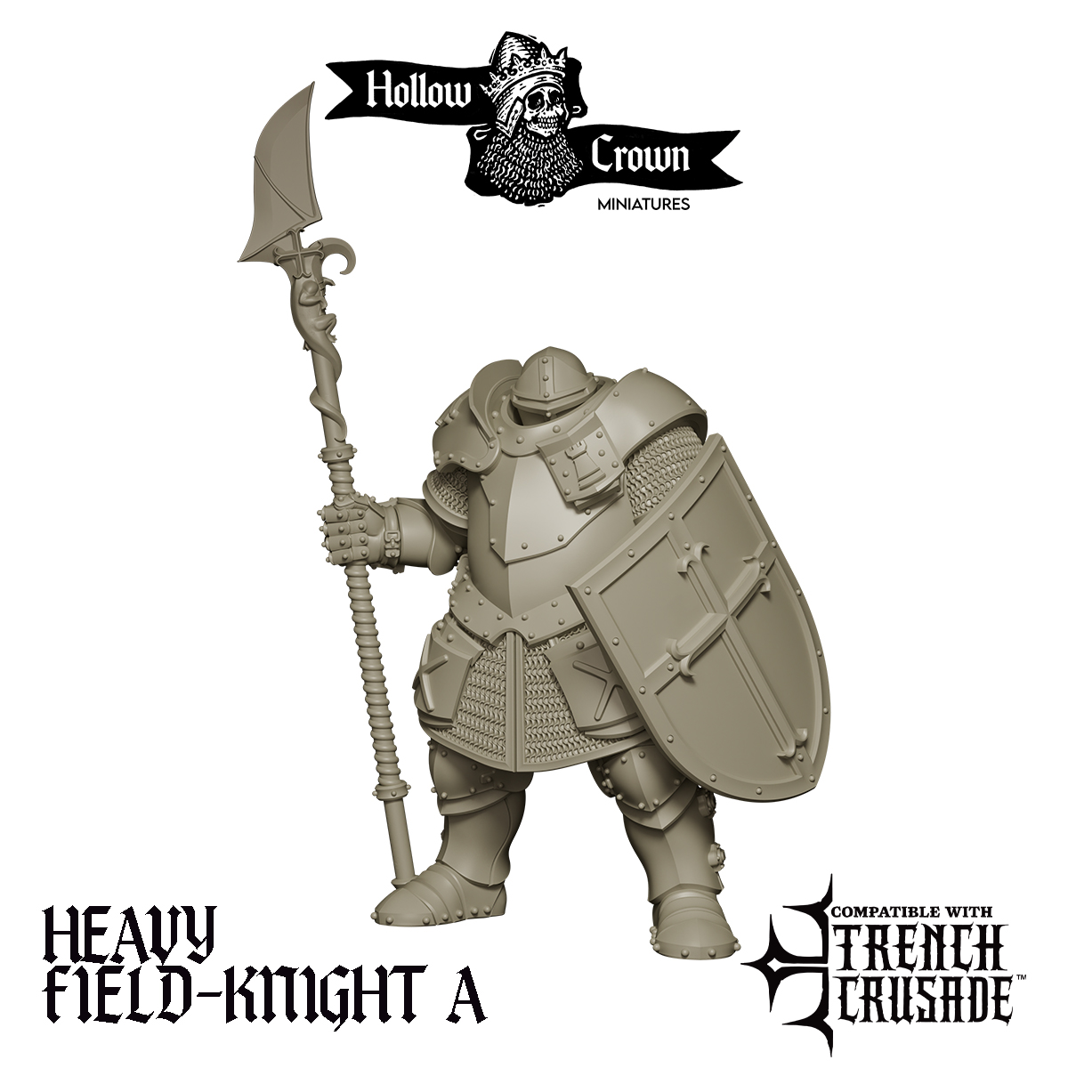 Cruciform Order of St George Heavy Field-Knight A by Hollow Crown Miniatures, is a proxy for Mechanised Heavy Infantry, in The Principality of New Antioch.