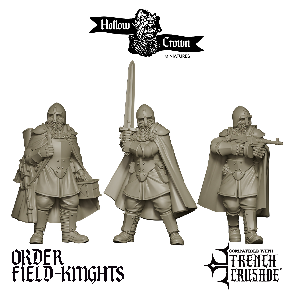 Cruciform Order of St George Field-Knights by Hollow Crown Miniatures, is a proxy for Shocktrooper, in The Principality of New Antioch.