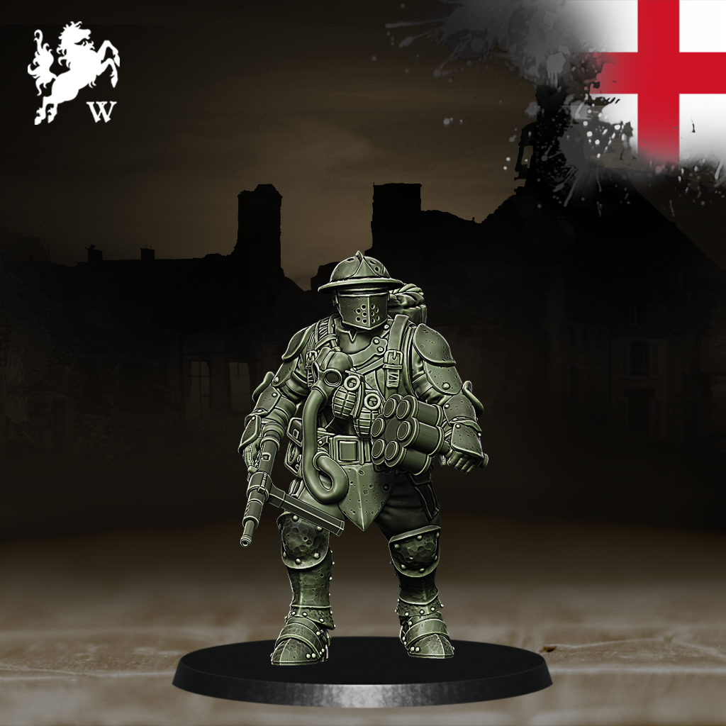 England - Engineer by Westfalia Miniatures, is a proxy for Combat Engineer, in The Principality of New Antioch.