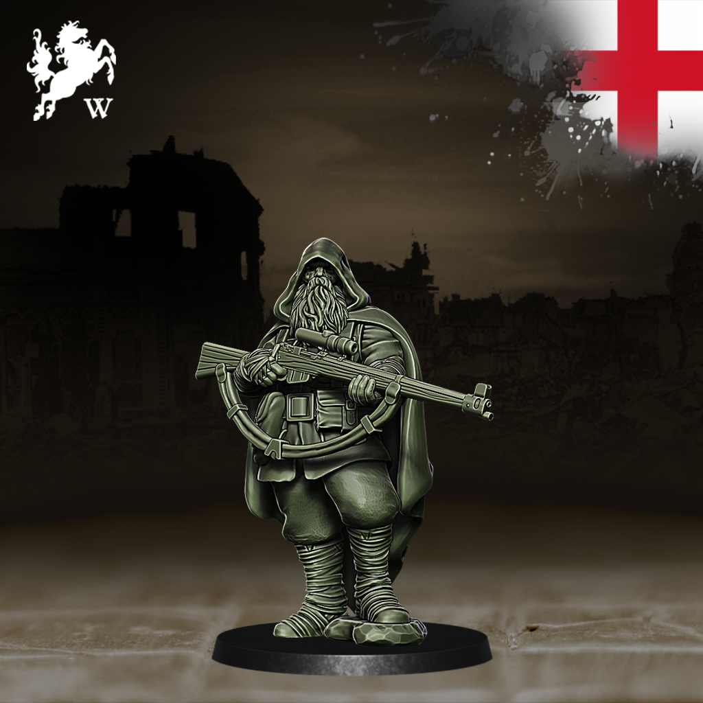 England - Sniper by Westfalia Miniatures, is a proxy for Sniper Priest, in The Principality of New Antioch.
