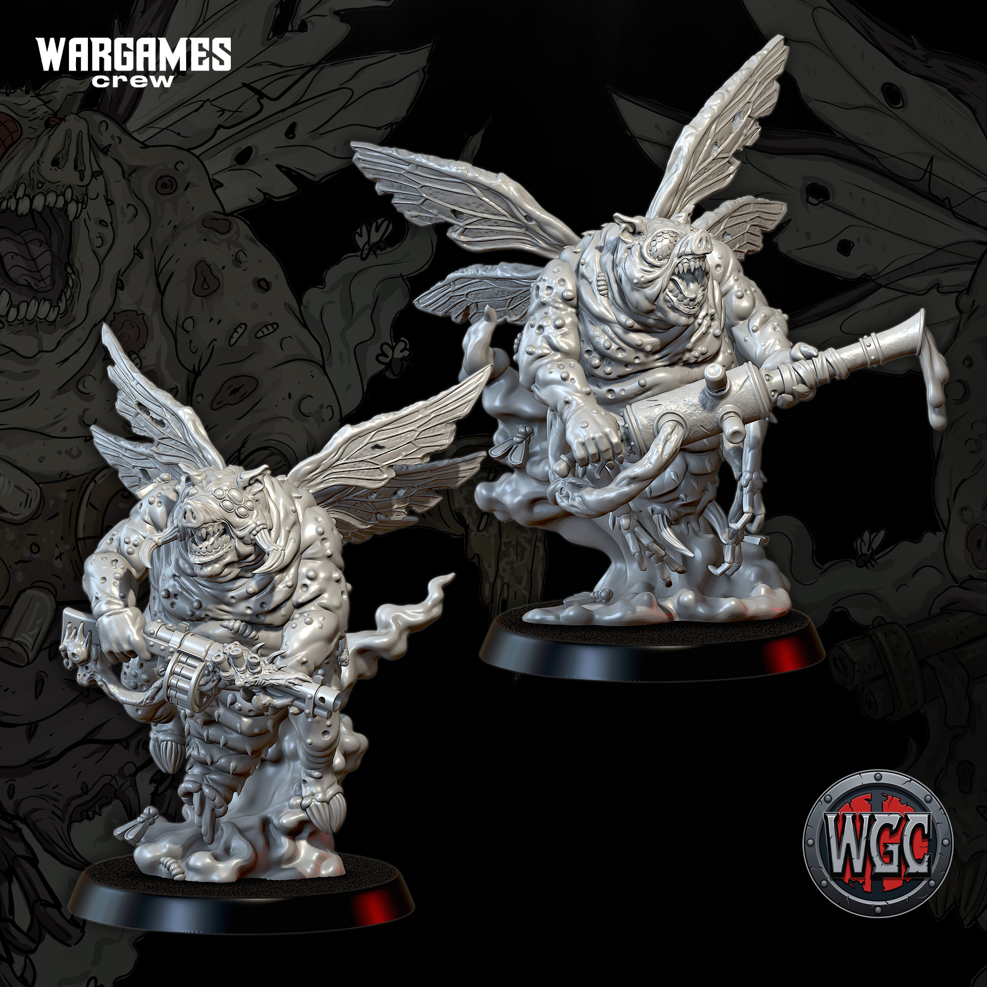 Funeral Fly Heralds x2 by WargamesCrew, is a proxy for Herald of Beelzebub, in Cult of the Black Grail.