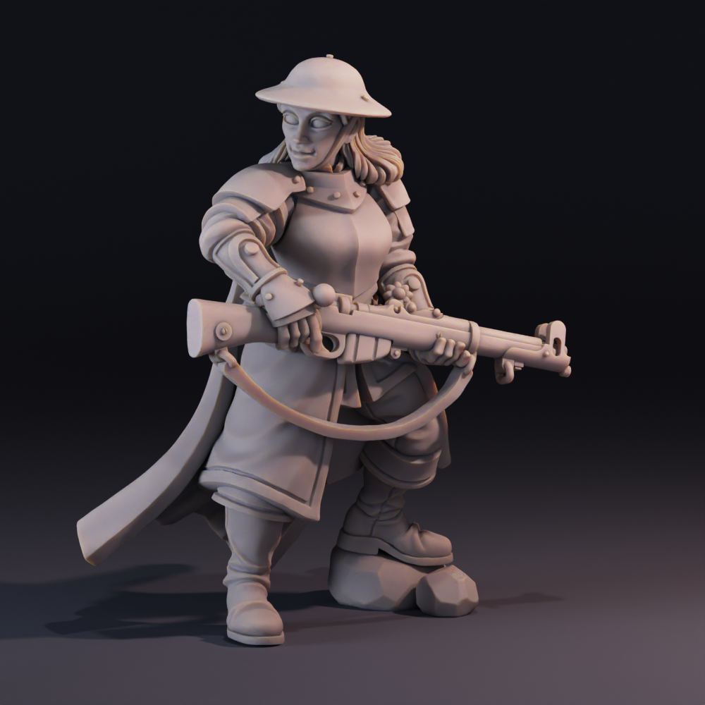 Combat Engineer Lionhart, New Antioch Soldier for Trench Crusade by MikeEvansArt, is a proxy for Combat Engineer, in The Principality of New Antioch.