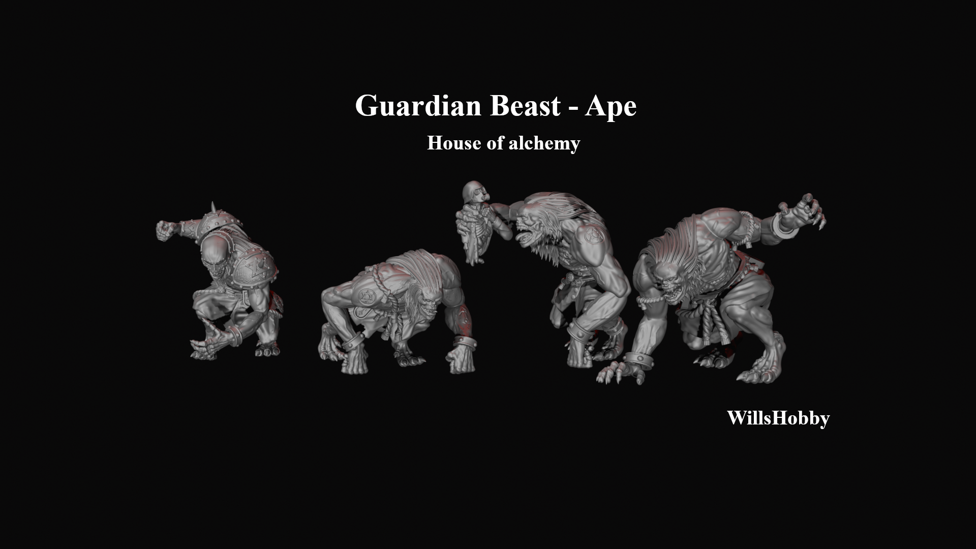 Guardian Beast - Ape - House of Alchemy by Wills Hobby, is a proxy for Lion of Jabir, in Iron Sultanate.