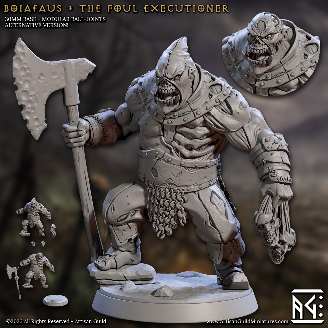 Boiafaus - The Foul Executioner (March of the Zombie Walkers) by Artisan Guild, is a proxy for Corpse Guard, in Cult of the Black Grail.