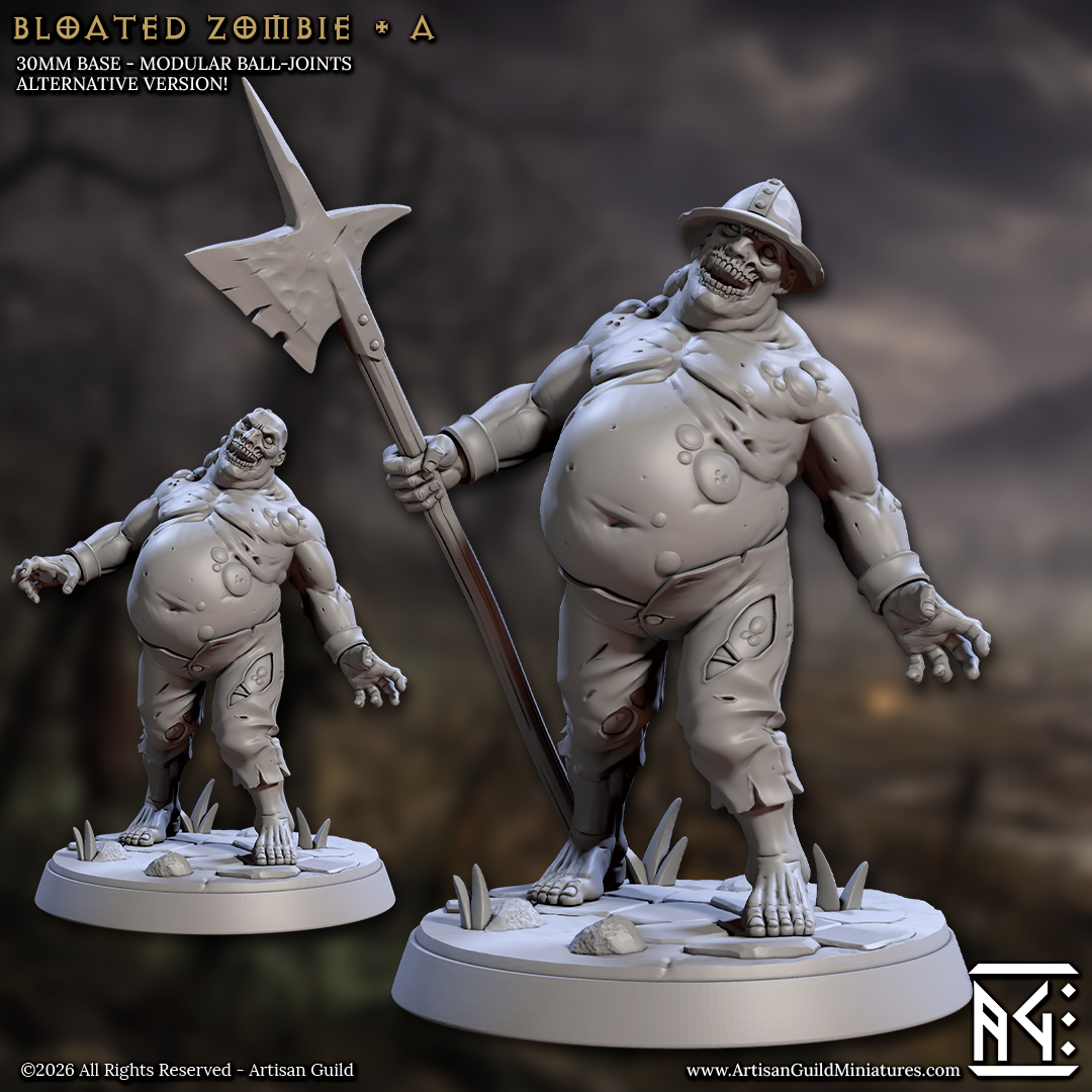 Bloated Zombie - A (March of the Zombie Walkers) by Artisan Guild, is a proxy for Corpse Guard, in Cult of the Black Grail.
