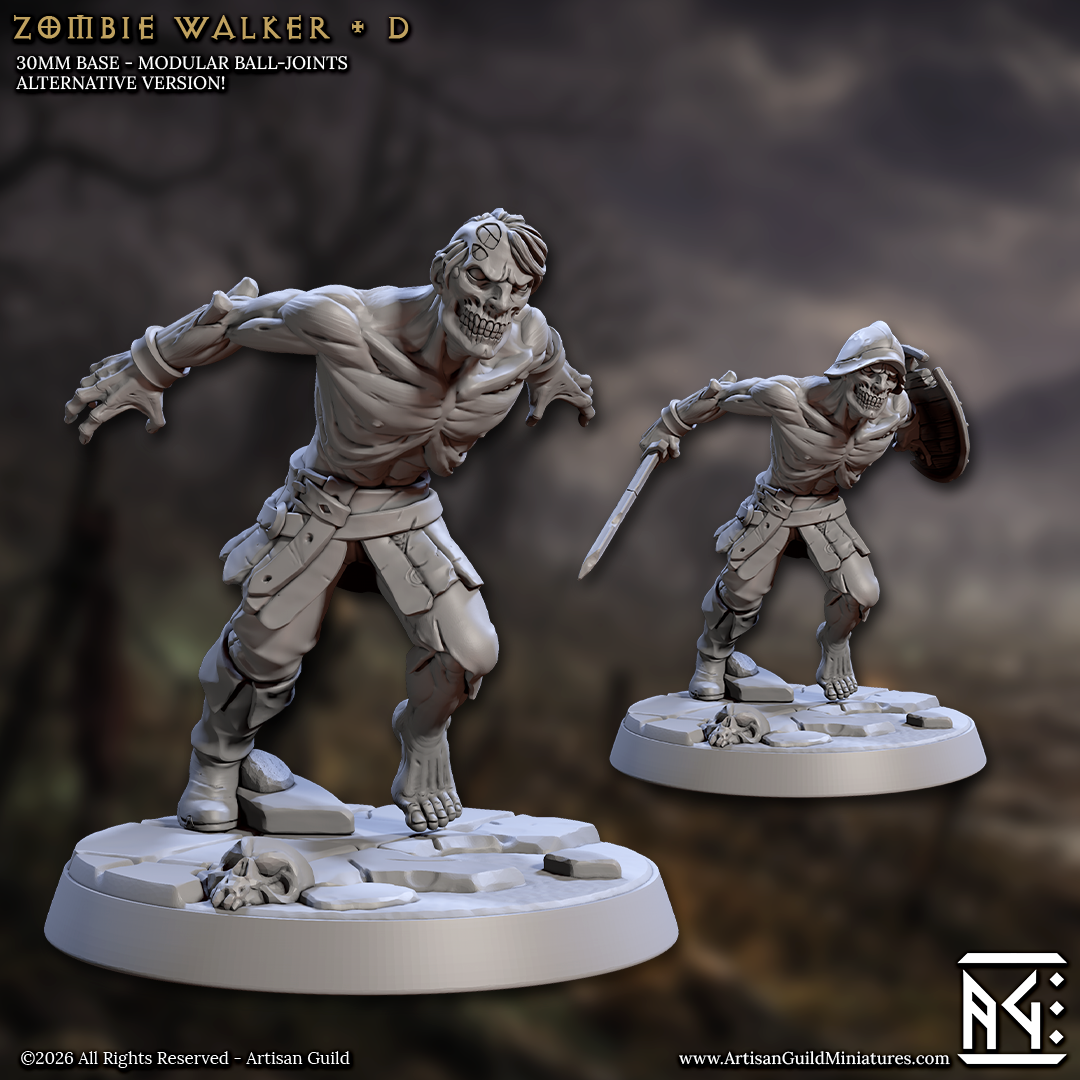 Zombie Walker - D (March of The Zombie Walkers) by Artisan Guild, is a proxy for Corpse Guard, in Cult of the Black Grail.