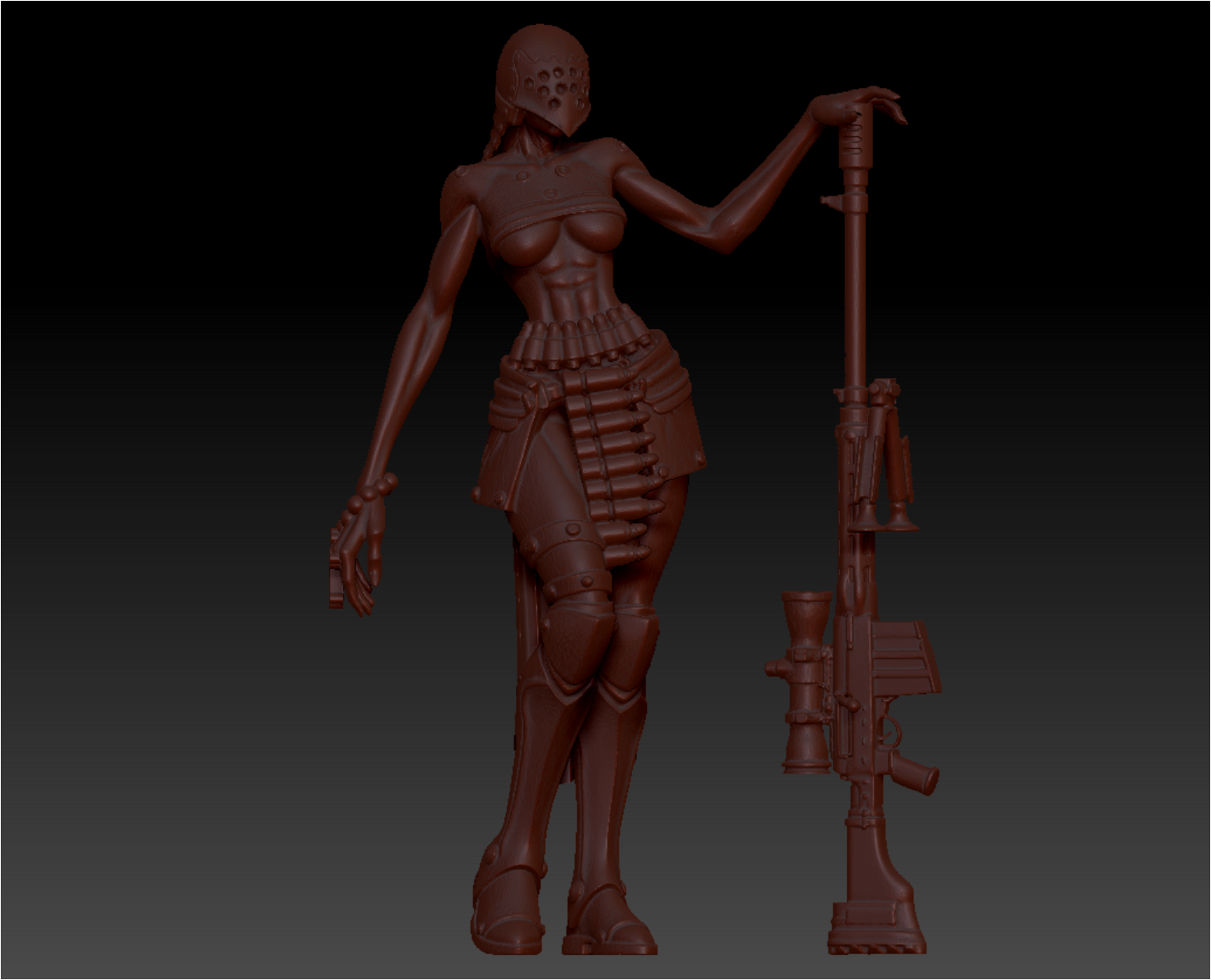 Femme Sniper lourd by armhalm, is a proxy for Communicant Anti-Tank Hunter, in Trench Pilgrims.