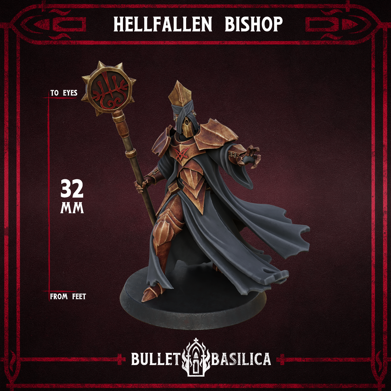 Hellfallen Bishop (HQ) by Bullet Basilica, is a proxy for Heretic Priest, in Heretic Legion.