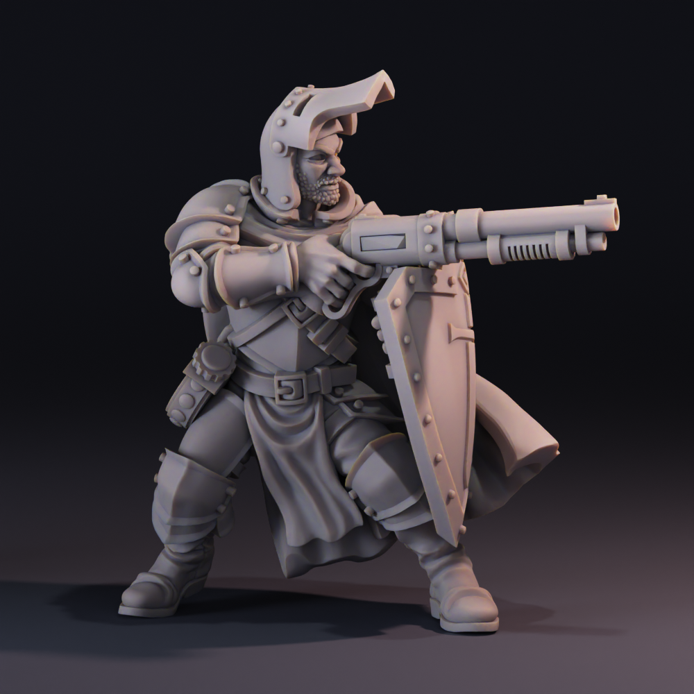 Yoeman Demarcus, New Antioch Soldier for Trench Crusade by MikeEvansArt, is a proxy for Yeoman, in The Principality of New Antioch.