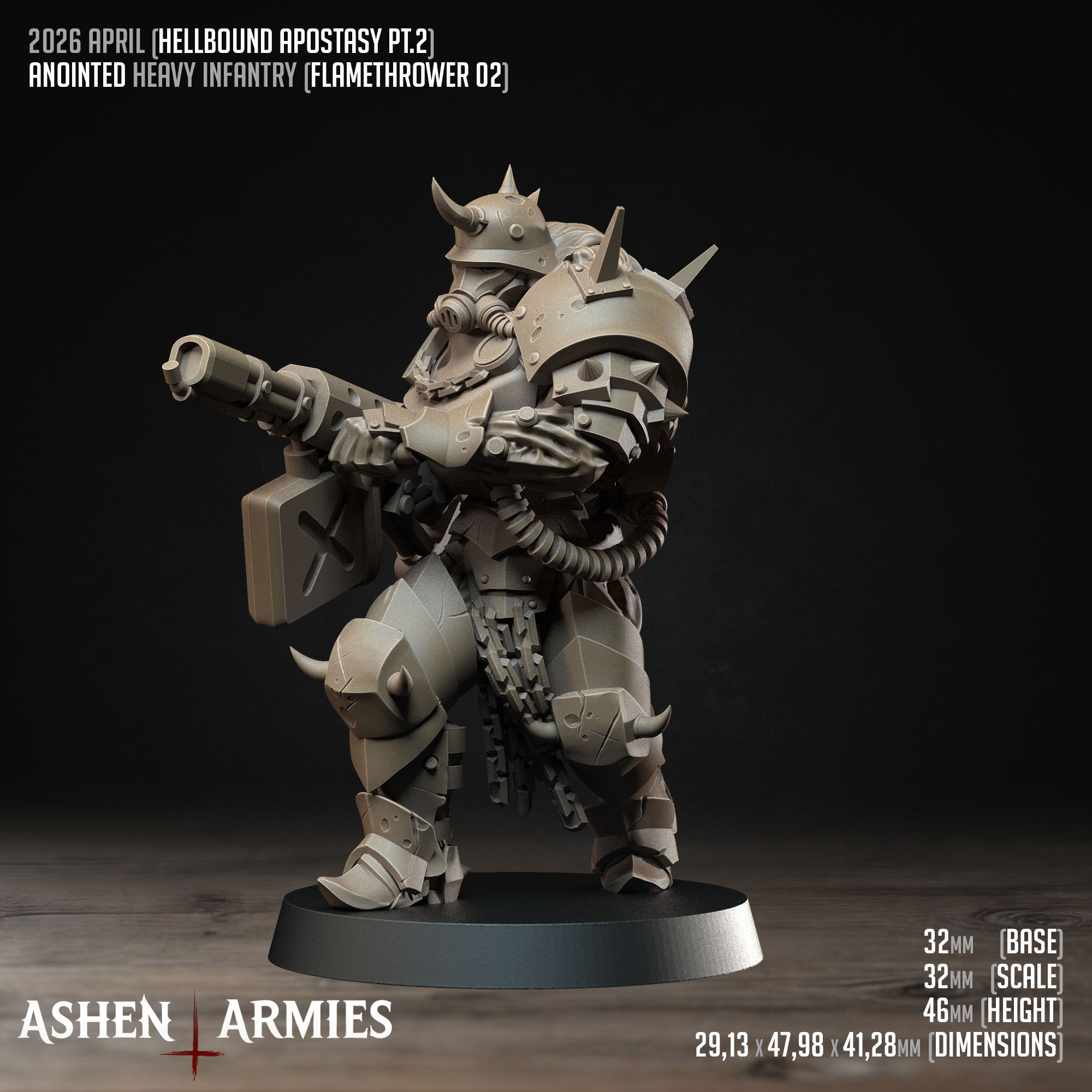 Hellbound Apostasy - Anointed Heavy Infantry (6 Models) (12 Vers.) by Ashen Armies - Image 3