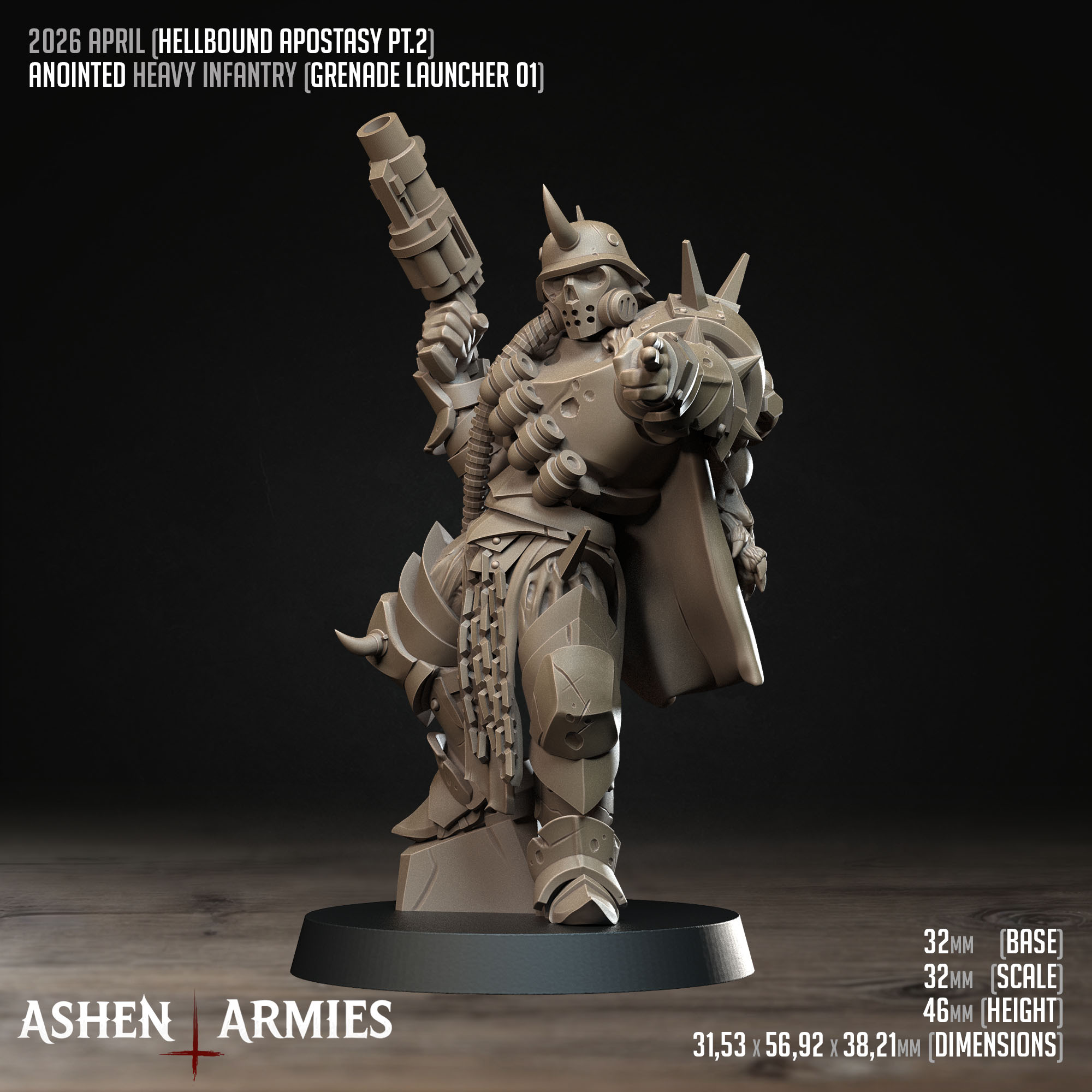 Hellbound Apostasy - Anointed Heavy Infantry (6 Models) (12 Vers.) by Ashen Armies - Image 4