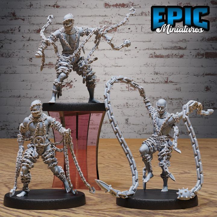 Chain Devil Set by Epic-Miniatures, is a proxy for Wretched, in Court of the Seven Headed Serpent, Heretic Legion.