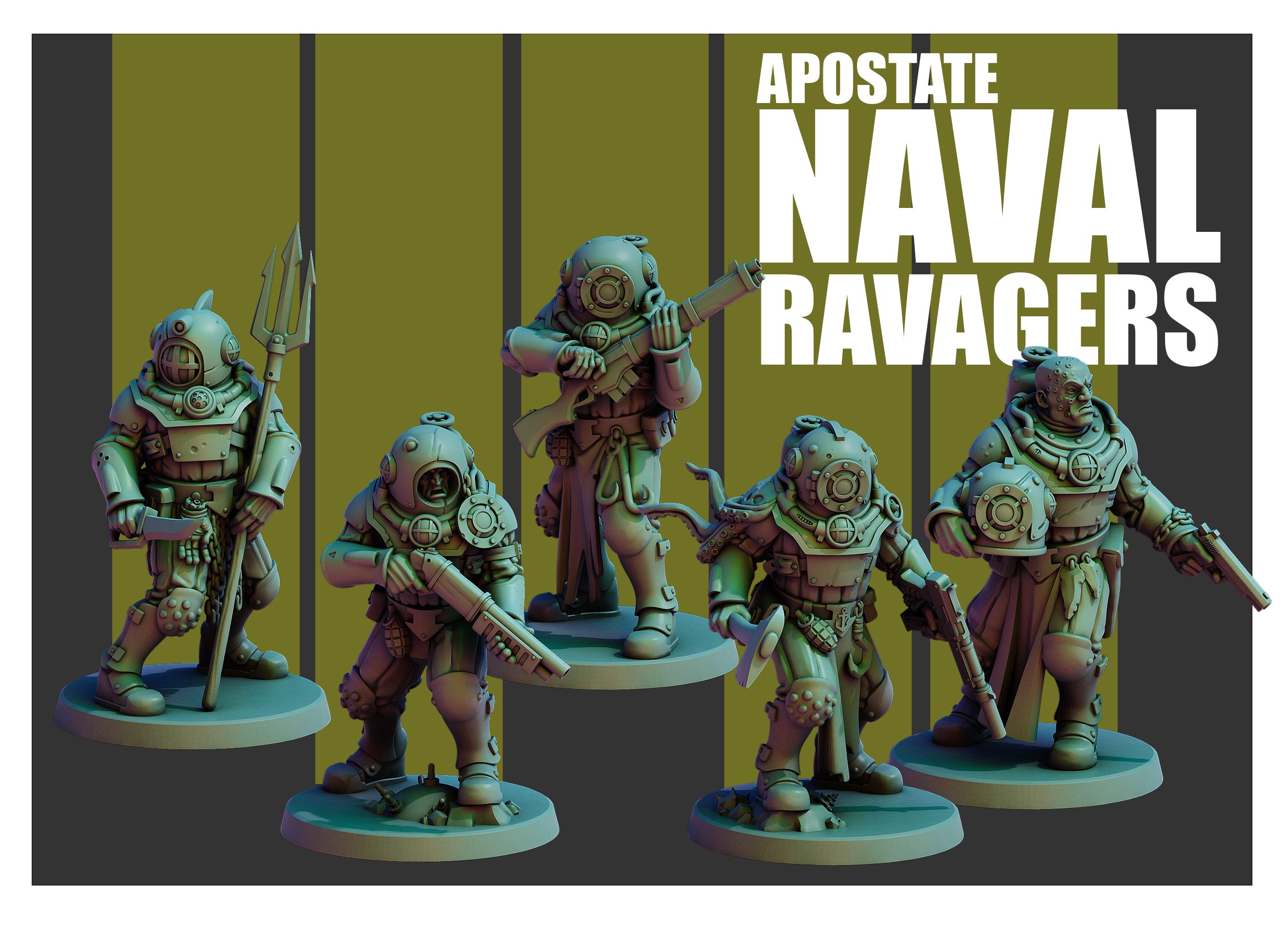 Apostate Naval Ravagers by RedPilgrim, is a proxy for Heretic Trooper, in Heretic Legion.