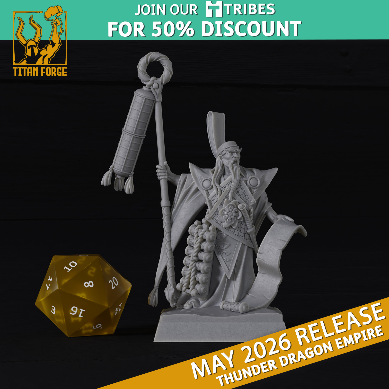 Thunder Mage - Thunder Dragon Empire - Titan Forge Miniatures May 2026 by Titan Forge Miniatures - Image 5
