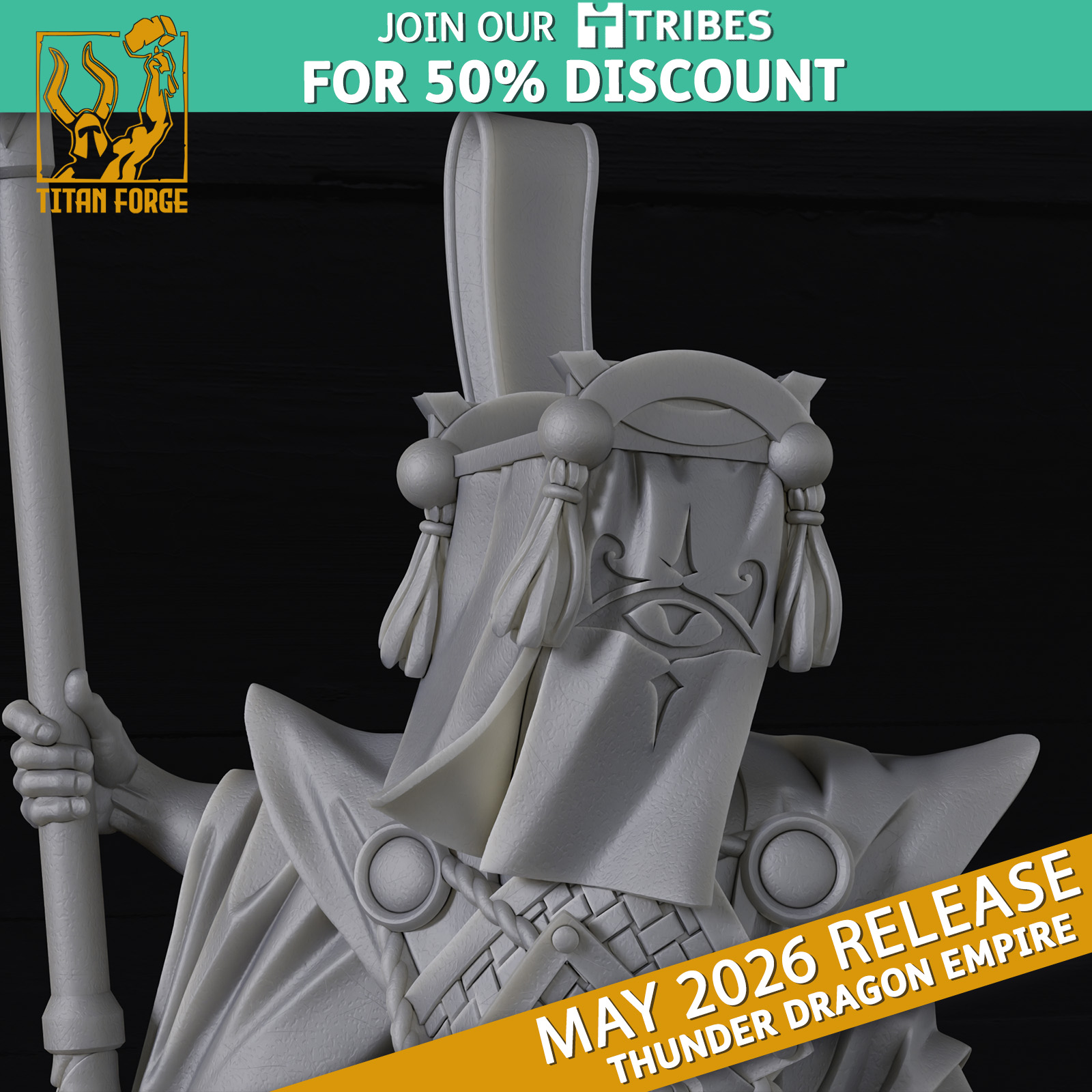 Thunder Mage - Thunder Dragon Empire - Titan Forge Miniatures May 2026 by Titan Forge Miniatures - Image 3