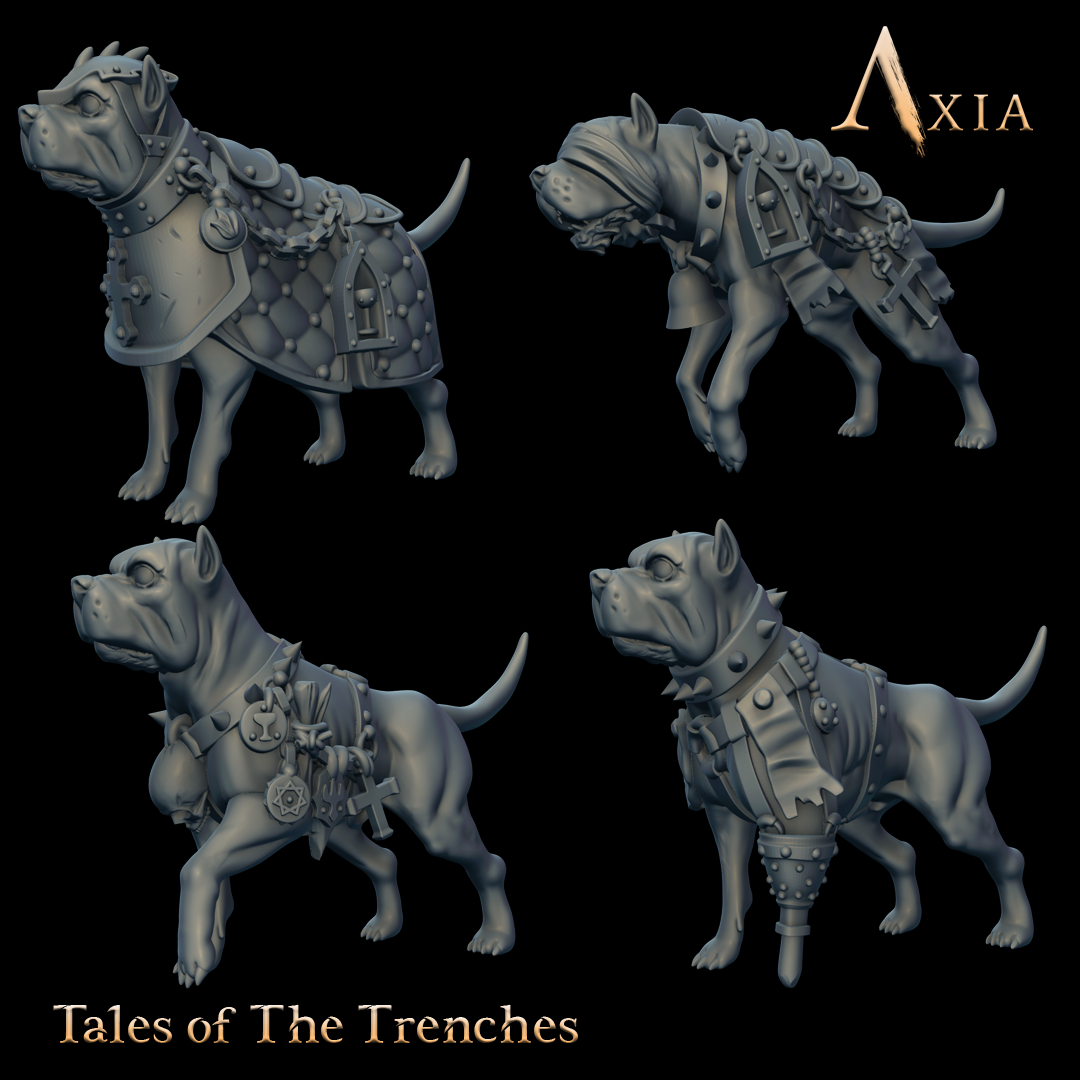 TAX022 - Turma canina - Trench Crusade STL file for Trench Dog, Attack Dog, Guard Dog, Mercy Dog