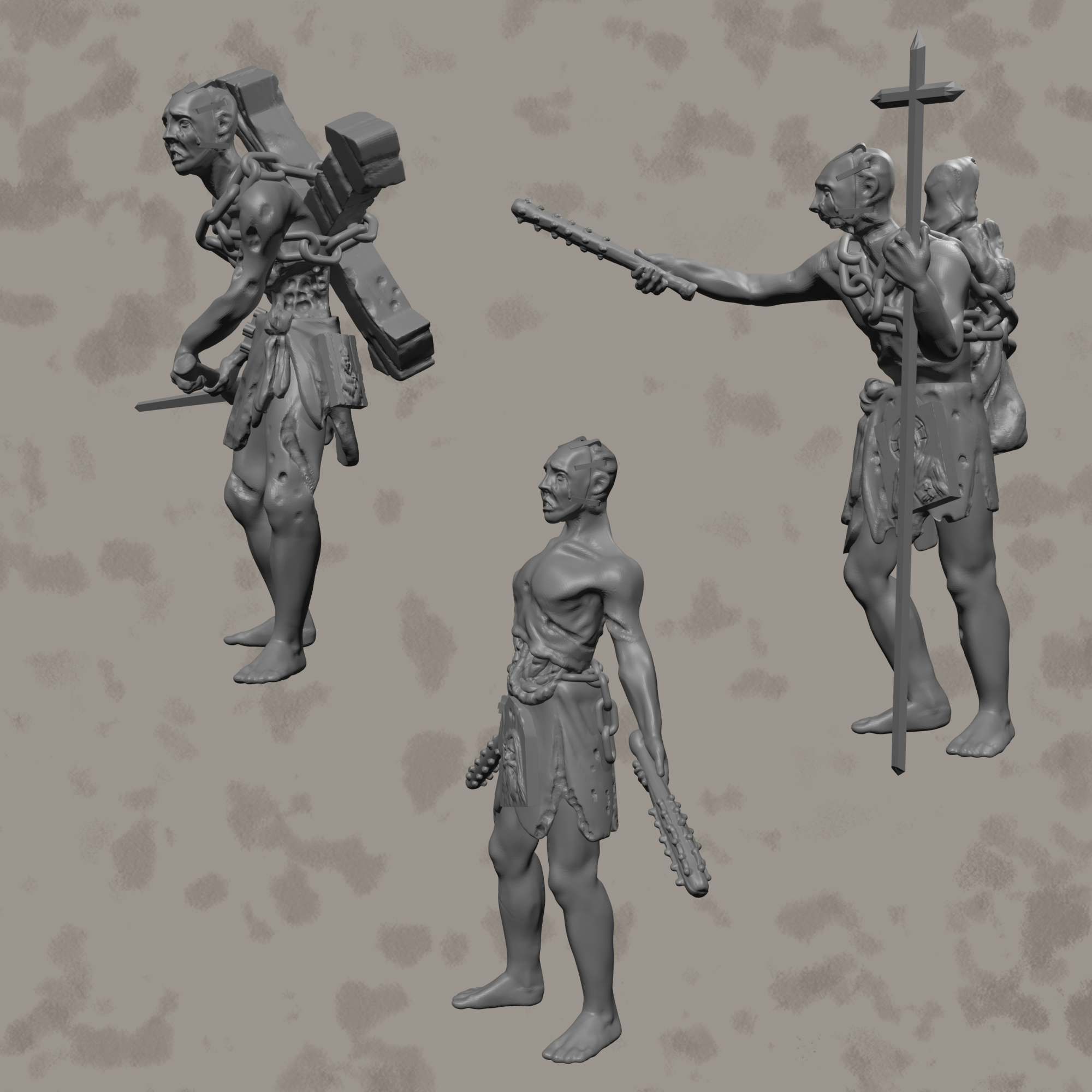 Martyr piligrims - Trench Crusade STL file for Ecclesiastic Prisoner