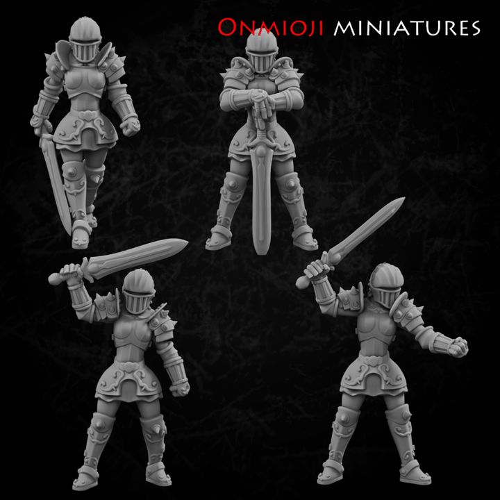 Female knight by Onmioji Miniatures, is a proxy for Stigmatic Nun, in Trench Pilgrims.