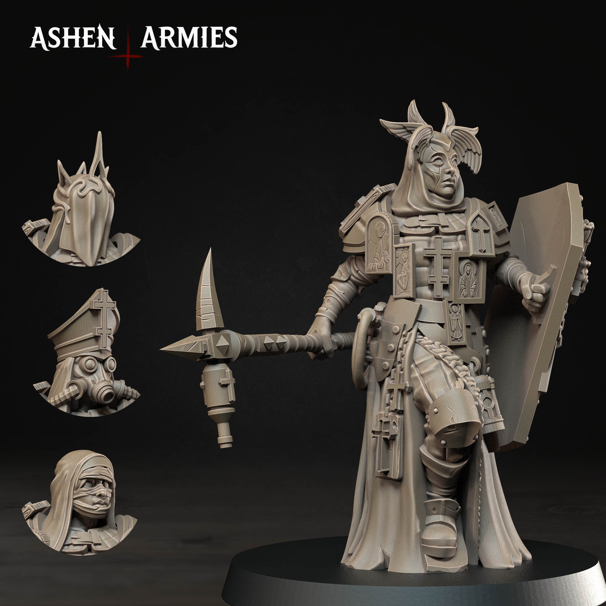 Bleeding Procession - Castigator (Hammer) (4 Versions) by Ashen Armies, is a proxy for Castigator, in Trench Pilgrims.