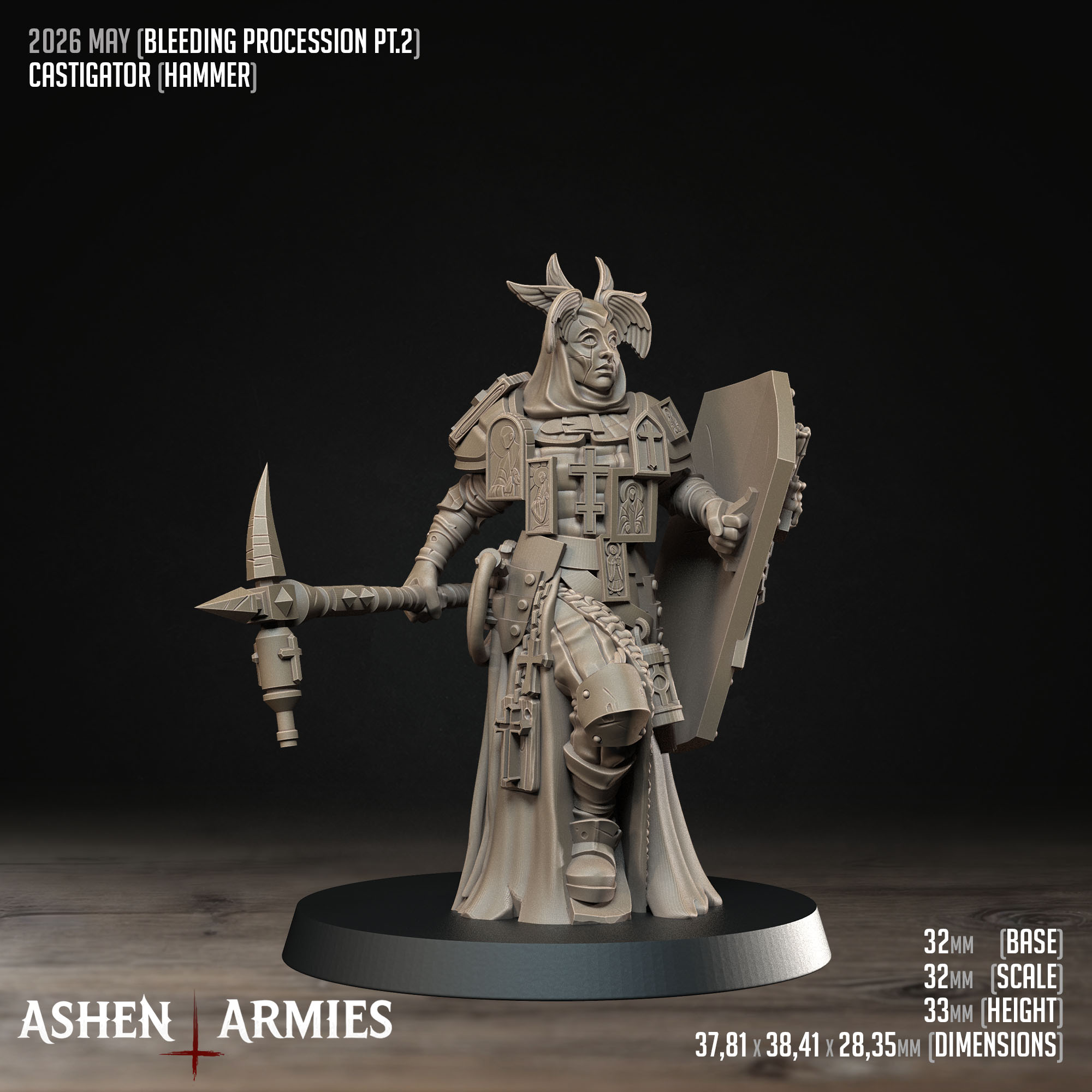 Bleeding Procession - Castigator (Hammer) (4 Versions) by Ashen Armies - Image 2