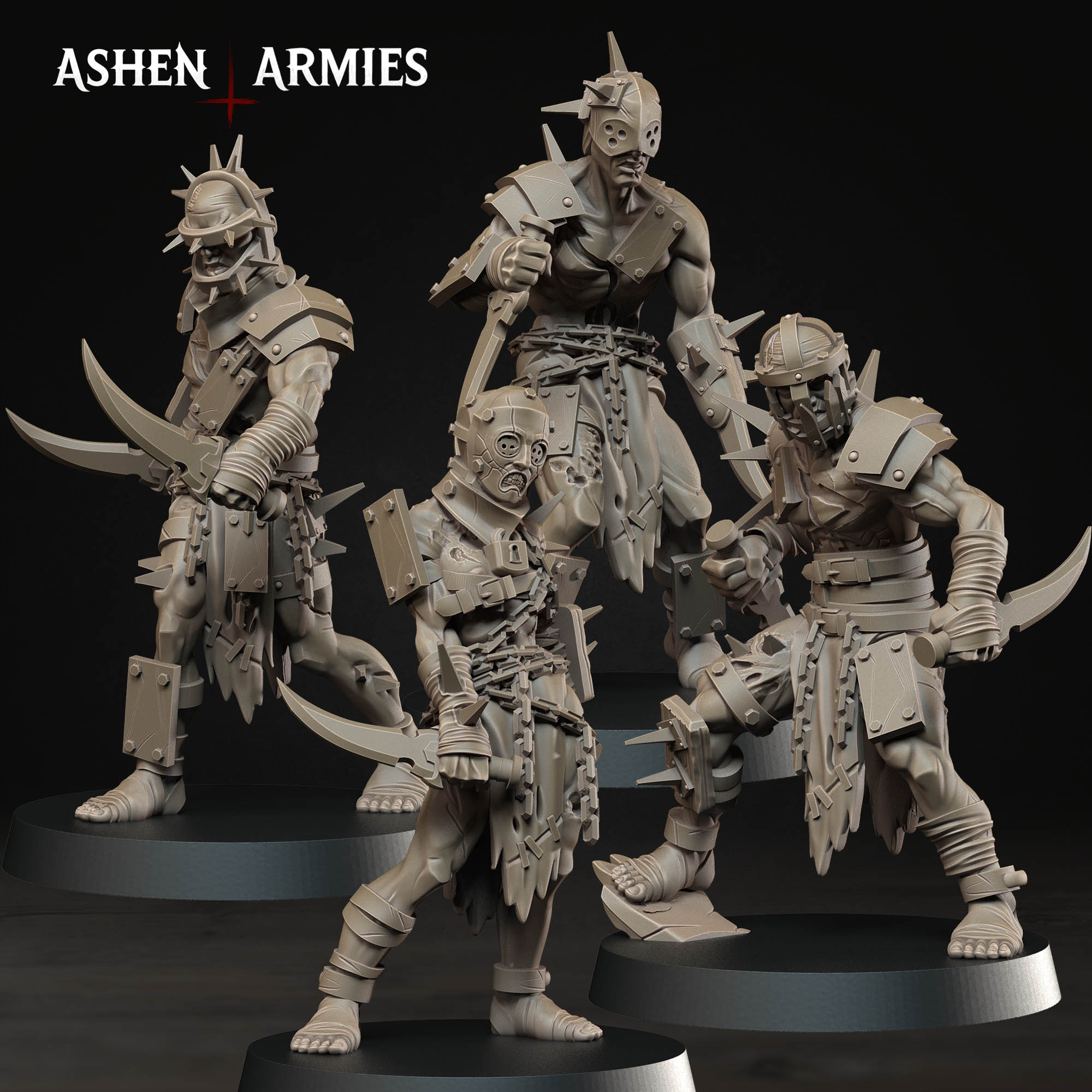 Hellbound Apostasy - Wretched (4 Models) by Ashen Armies, is a proxy for Wretched, in Court of the Seven Headed Serpent, Heretic Legion.