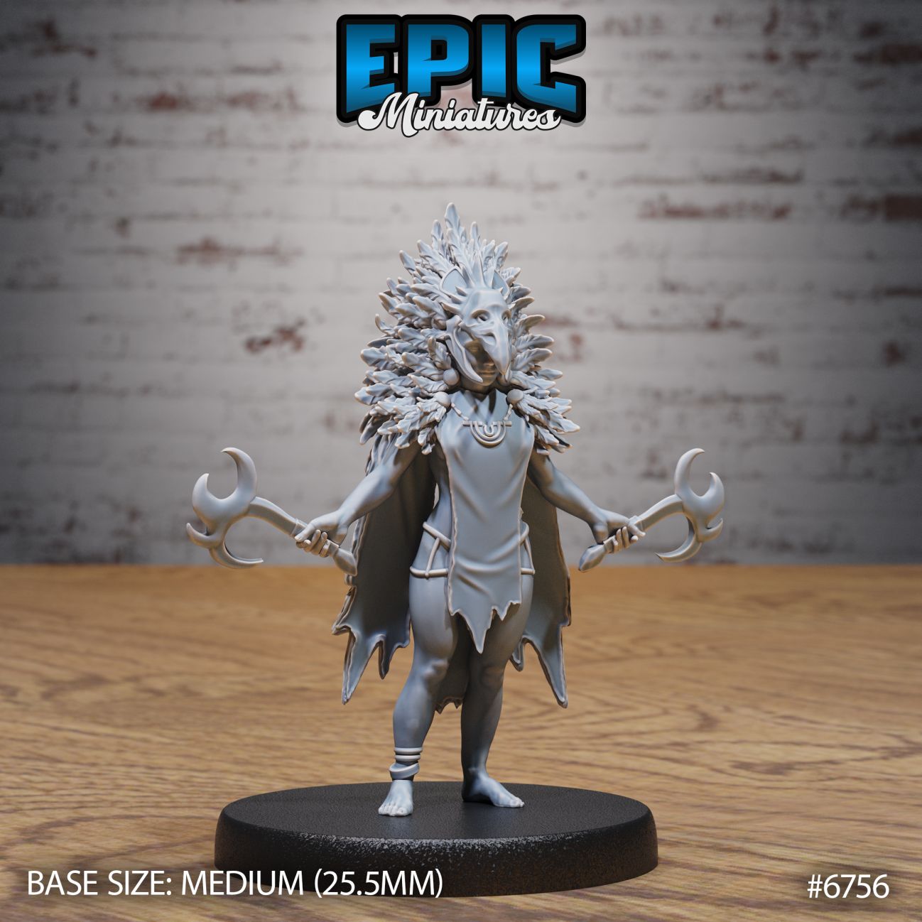 Amazoness Raven Cleric / Female Forest Barbarian / Primal Power Woman / Huntress Warrio / Jungle Wildling Encounter by Epic-Miniatures, is a proxy for Trench Cleric, in The Principality of New Antioch.