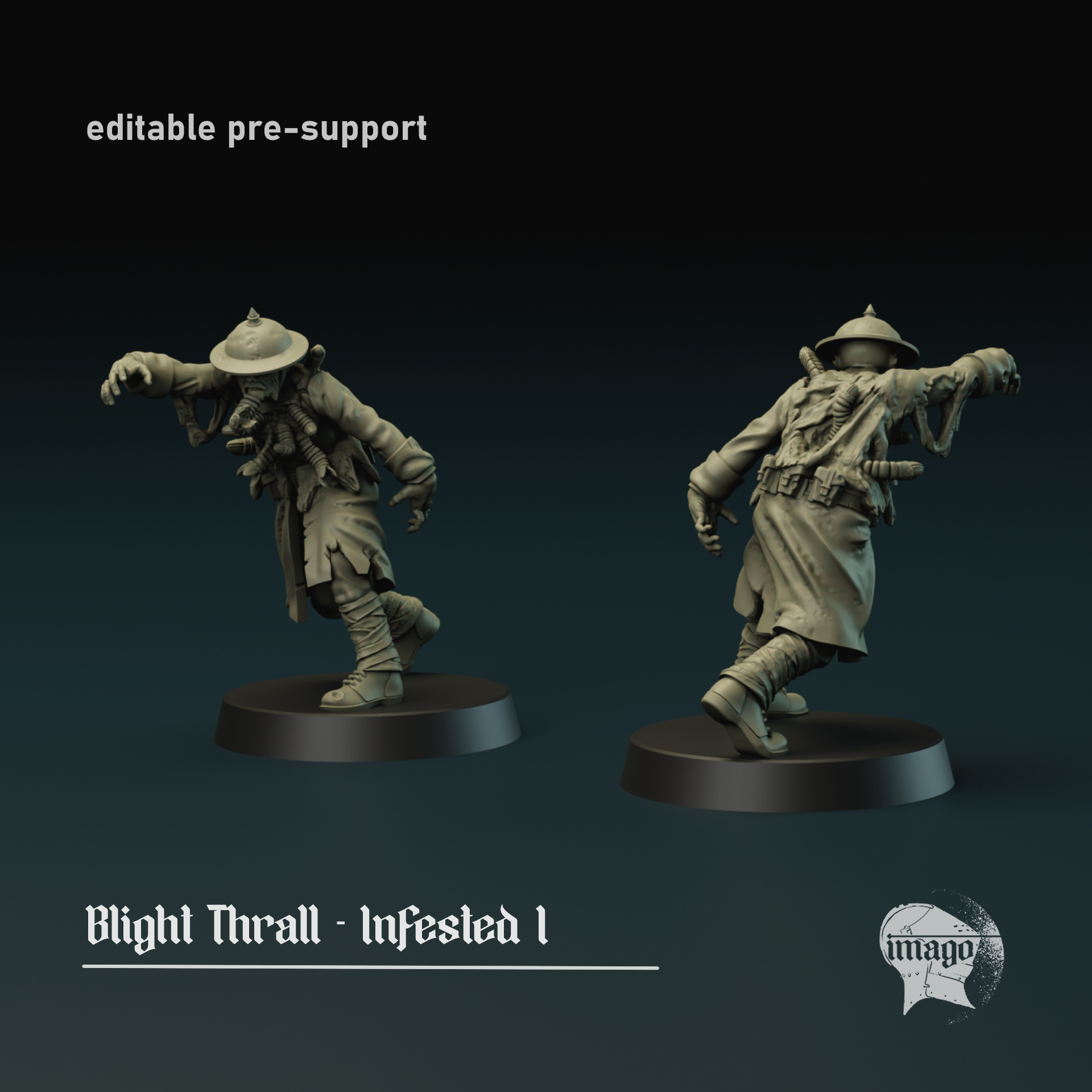 Blight Thrall - Infested 1 by Imago Miniatures, is a proxy for Grail Thrall, in Cult of the Black Grail.