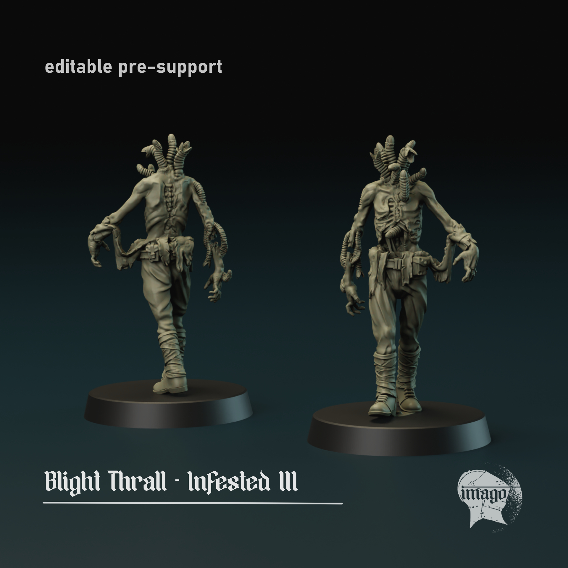 Blight Thrall - Infested 3 by Imago Miniatures, is a proxy for Grail Thrall, in Cult of the Black Grail.